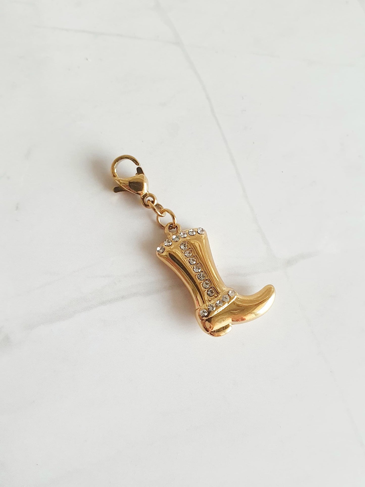Charm botte zircons - doré