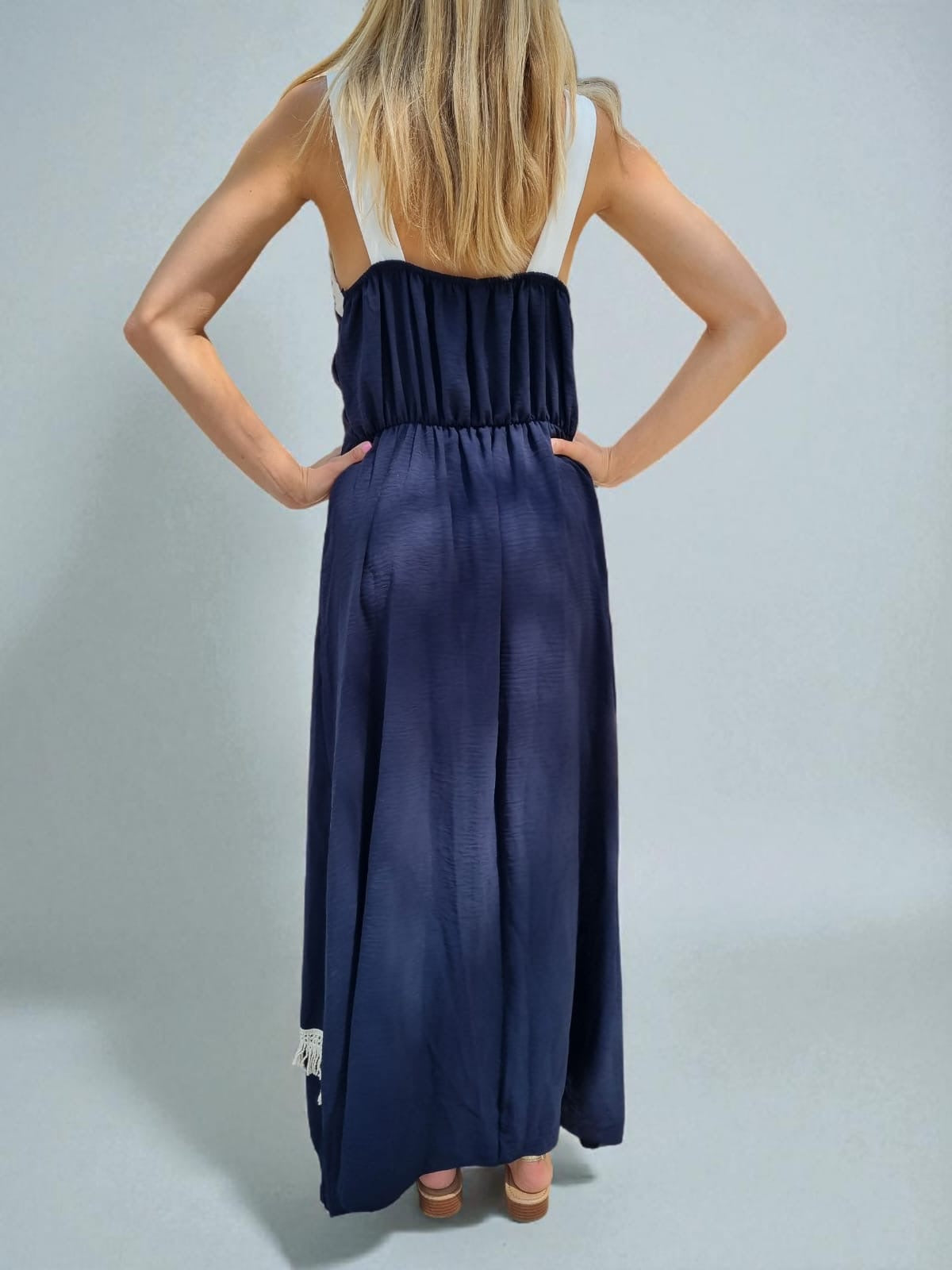 Robe longue ethnique - bleu