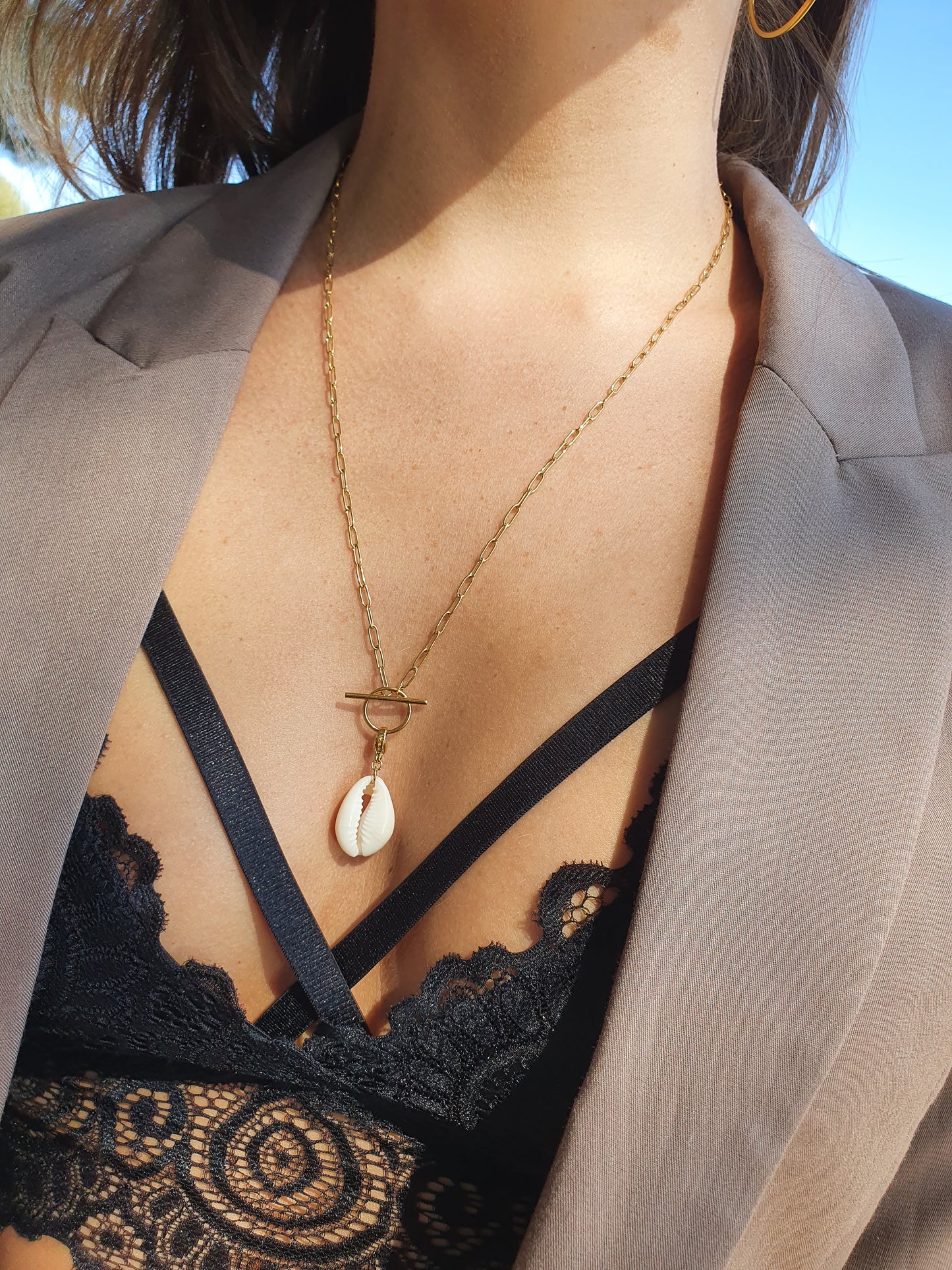 Collier LONG UNIC SHELL - coloris au choix