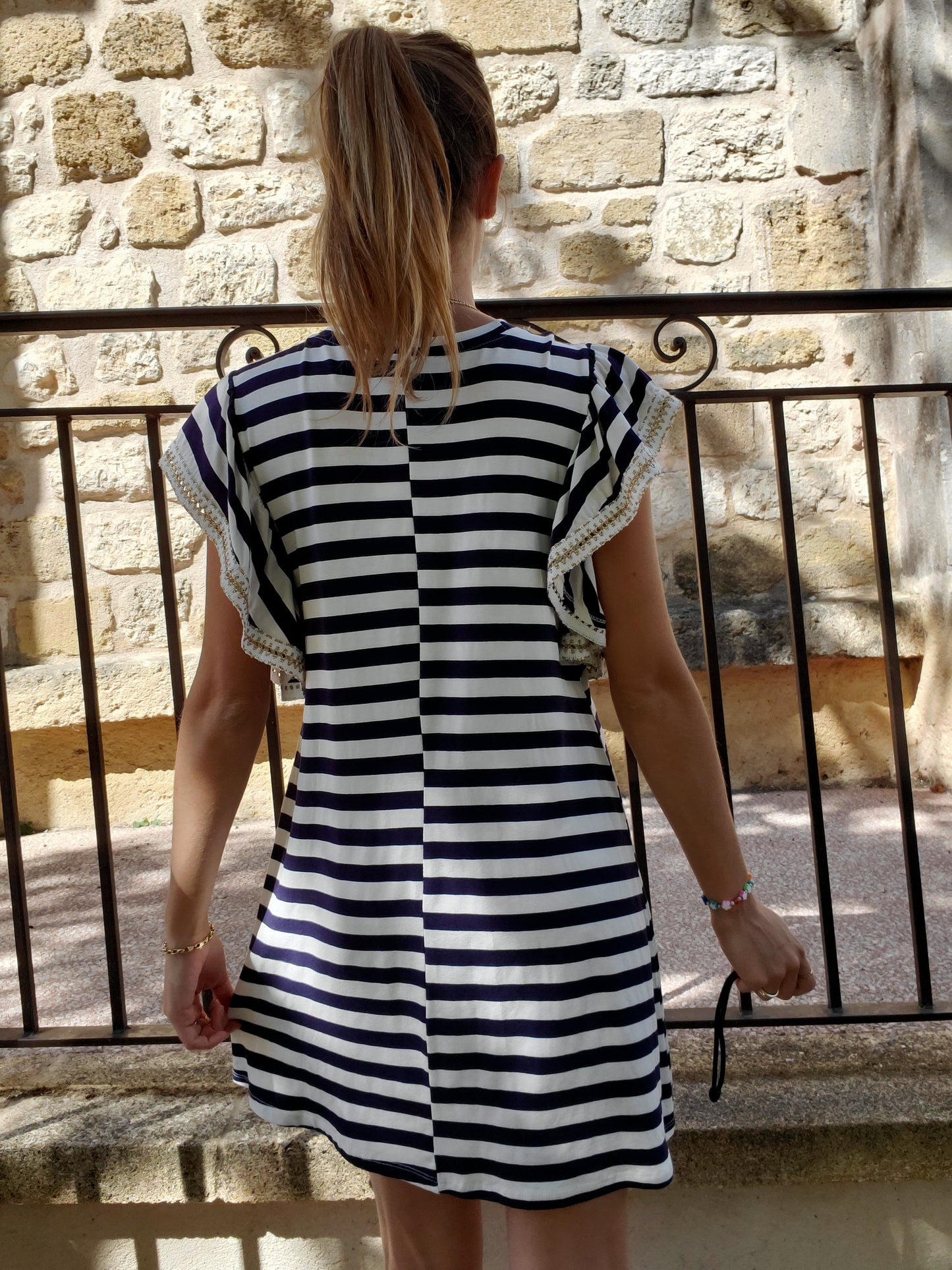 Robe marinière noire & blanche
