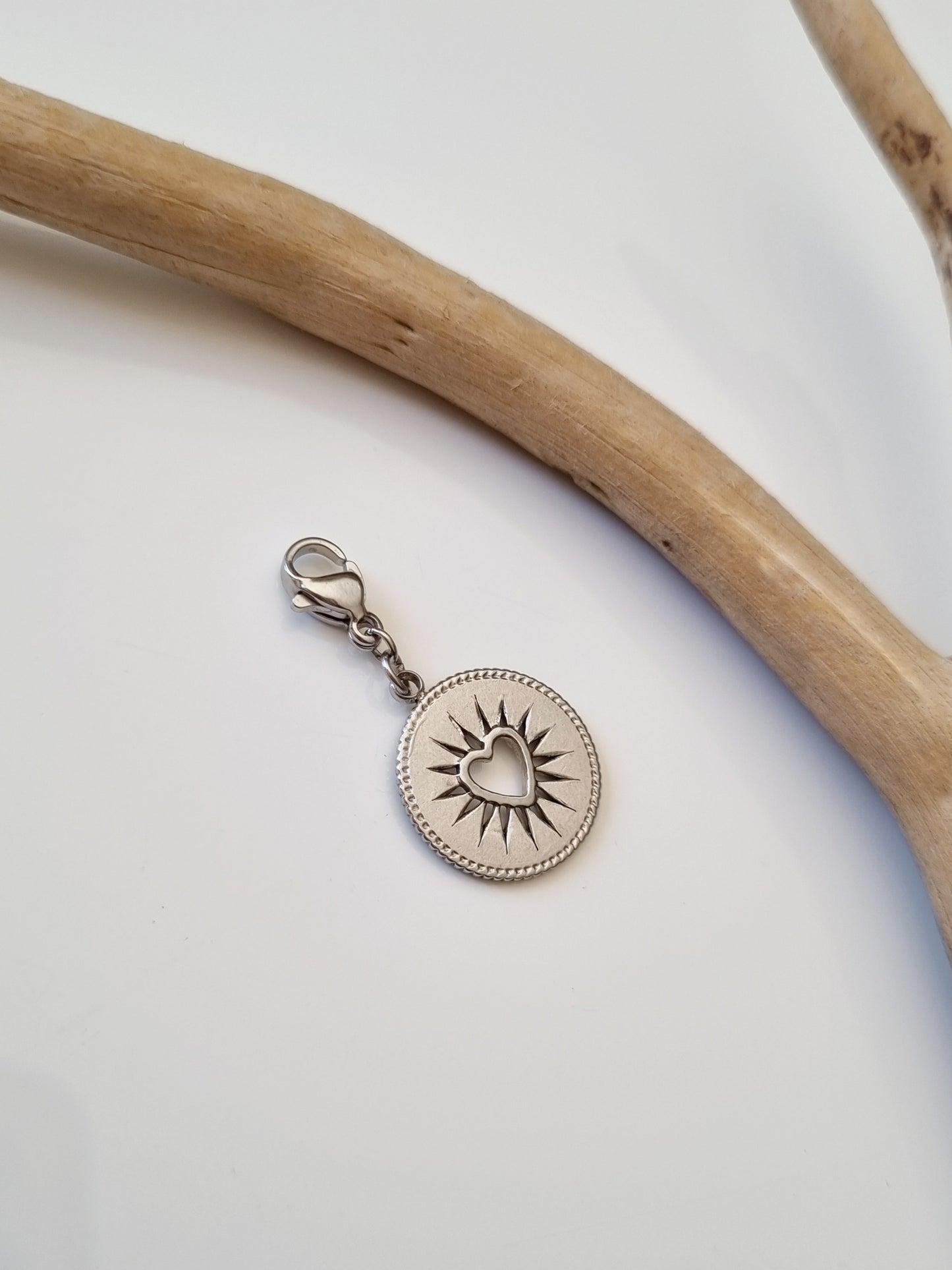Charm coeur étoilé - argenté