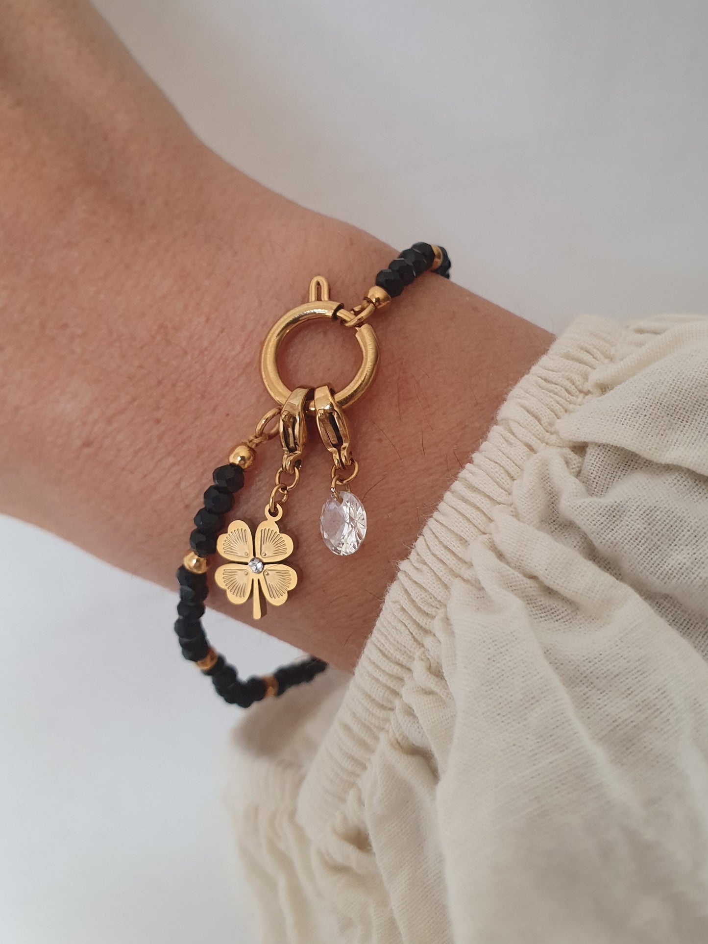 Charm mini zircon - doré