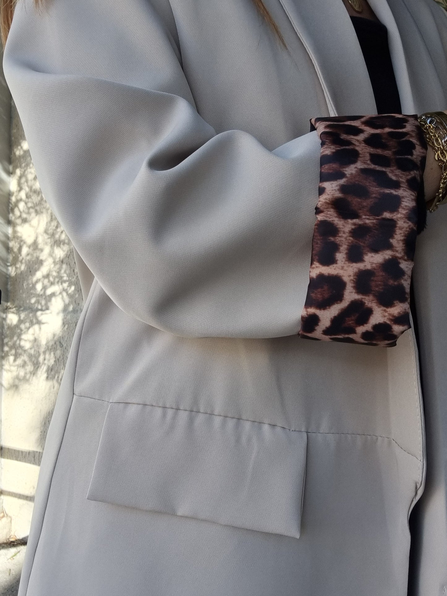 Blazer à revers léopard - Beige (dernière unité en stock)