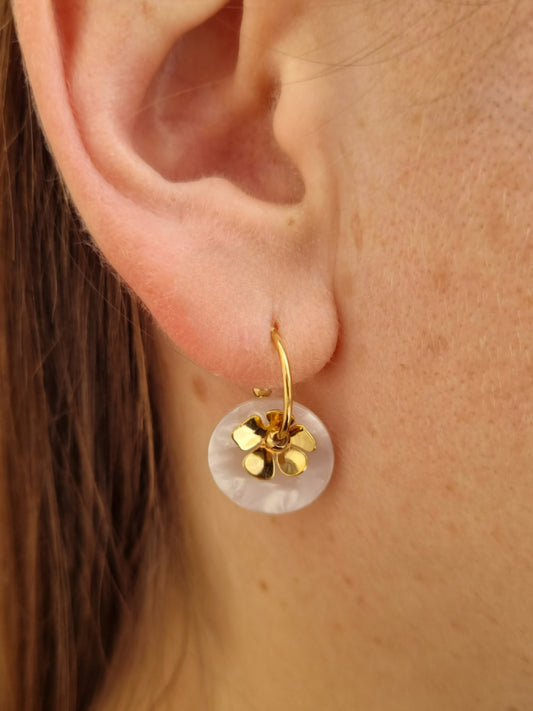 Boucle d'oreilles COSETTE - doré/blanc