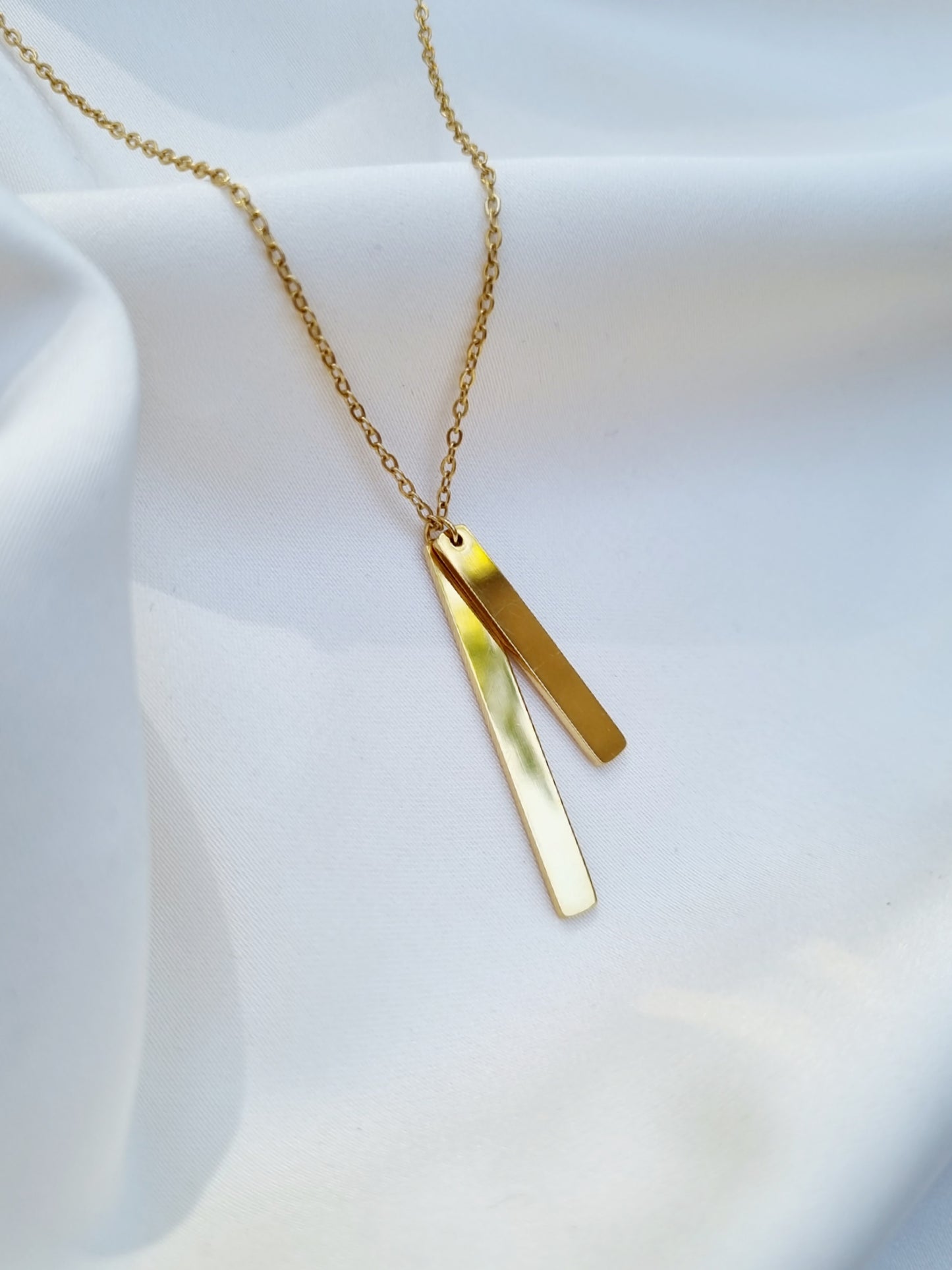 Collier double plaque à graver | Doré