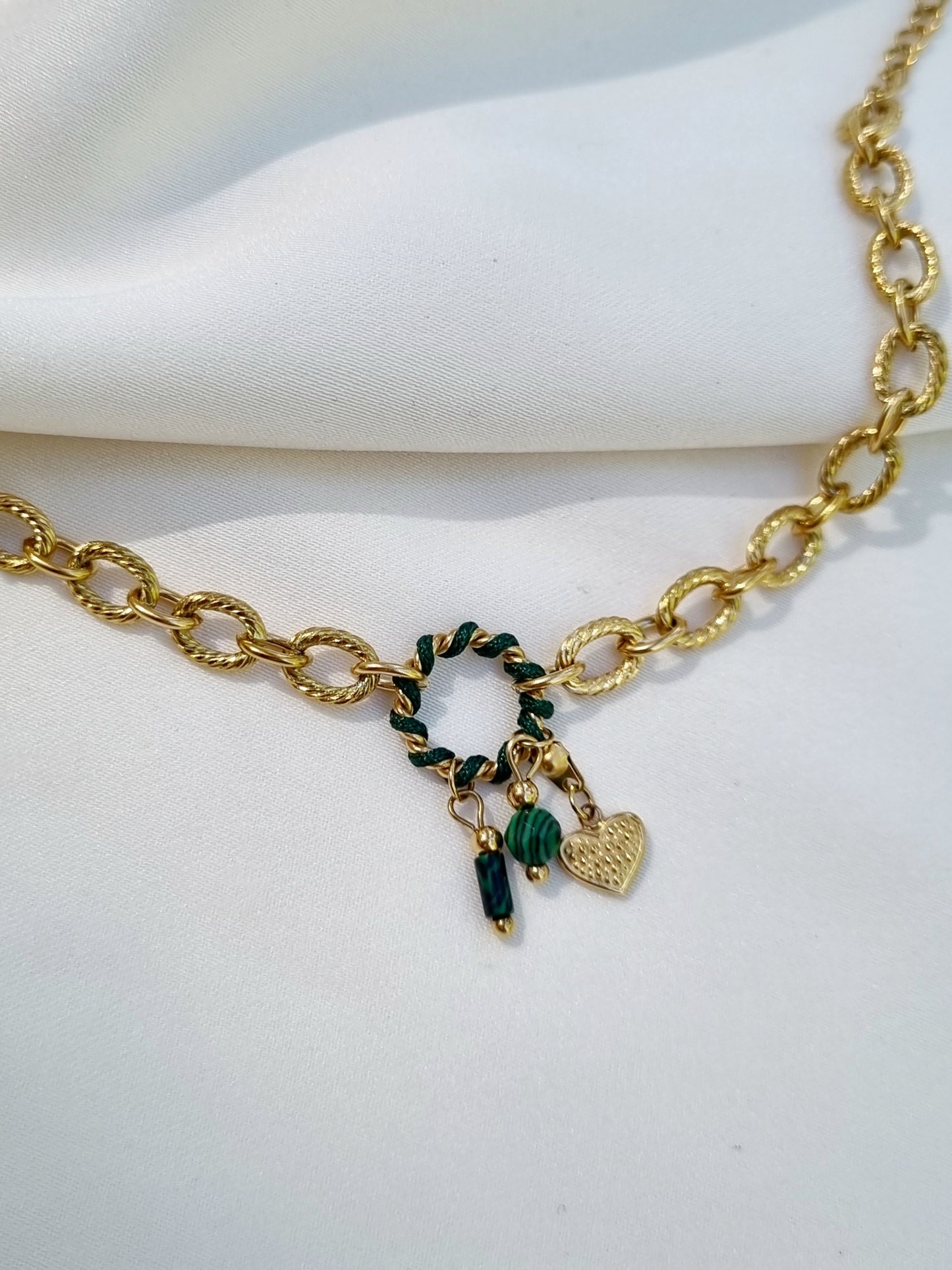 Bracelet LETIZIA - doré | Malachite