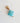 Charm trèfle en pierre naturelle Turquoise - doré