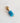 Charm cylindre en pierre naturelle Apatite bleue - doré