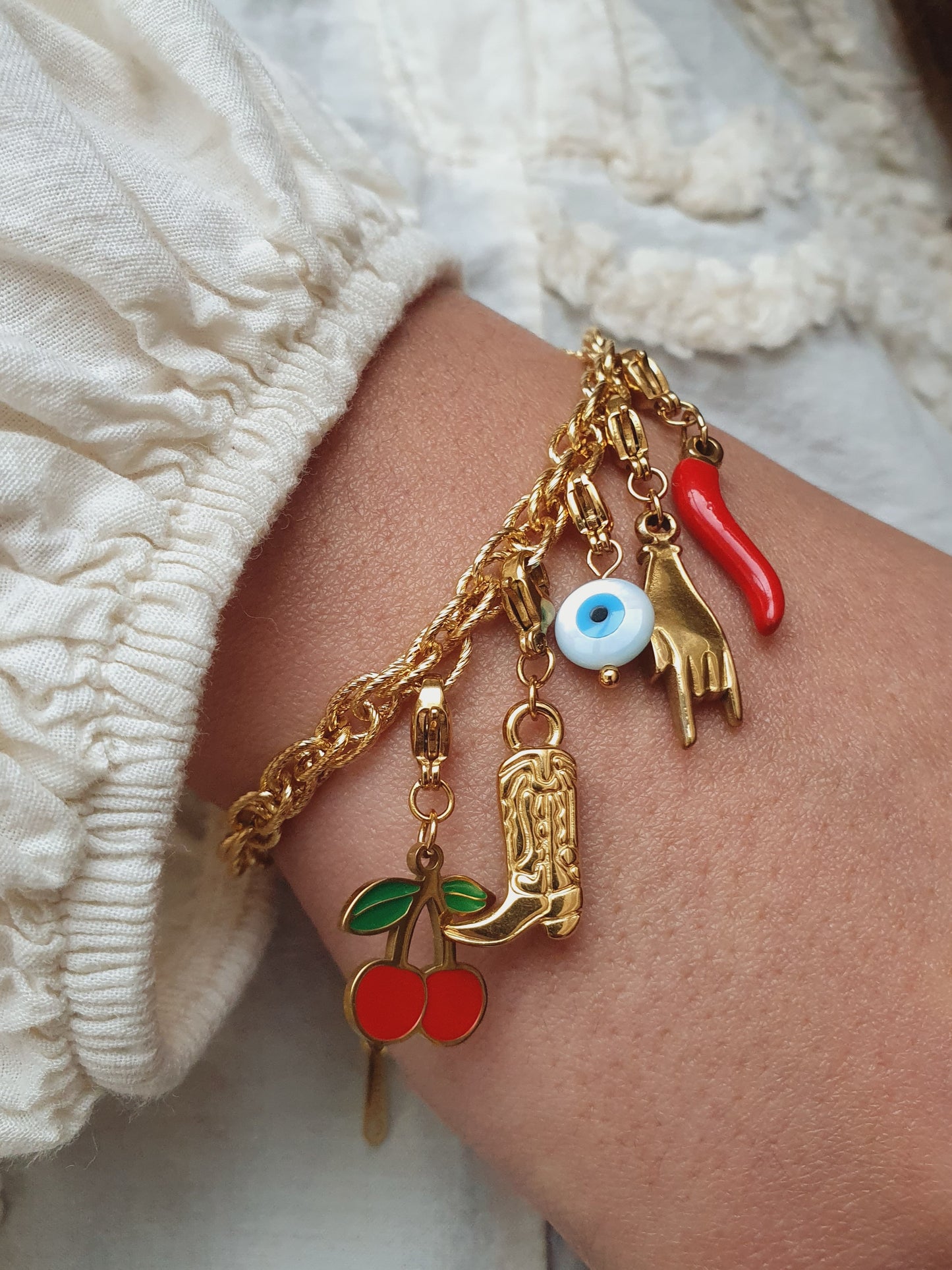 Bracelet maillons entrelacés (à personnaliser) - doré