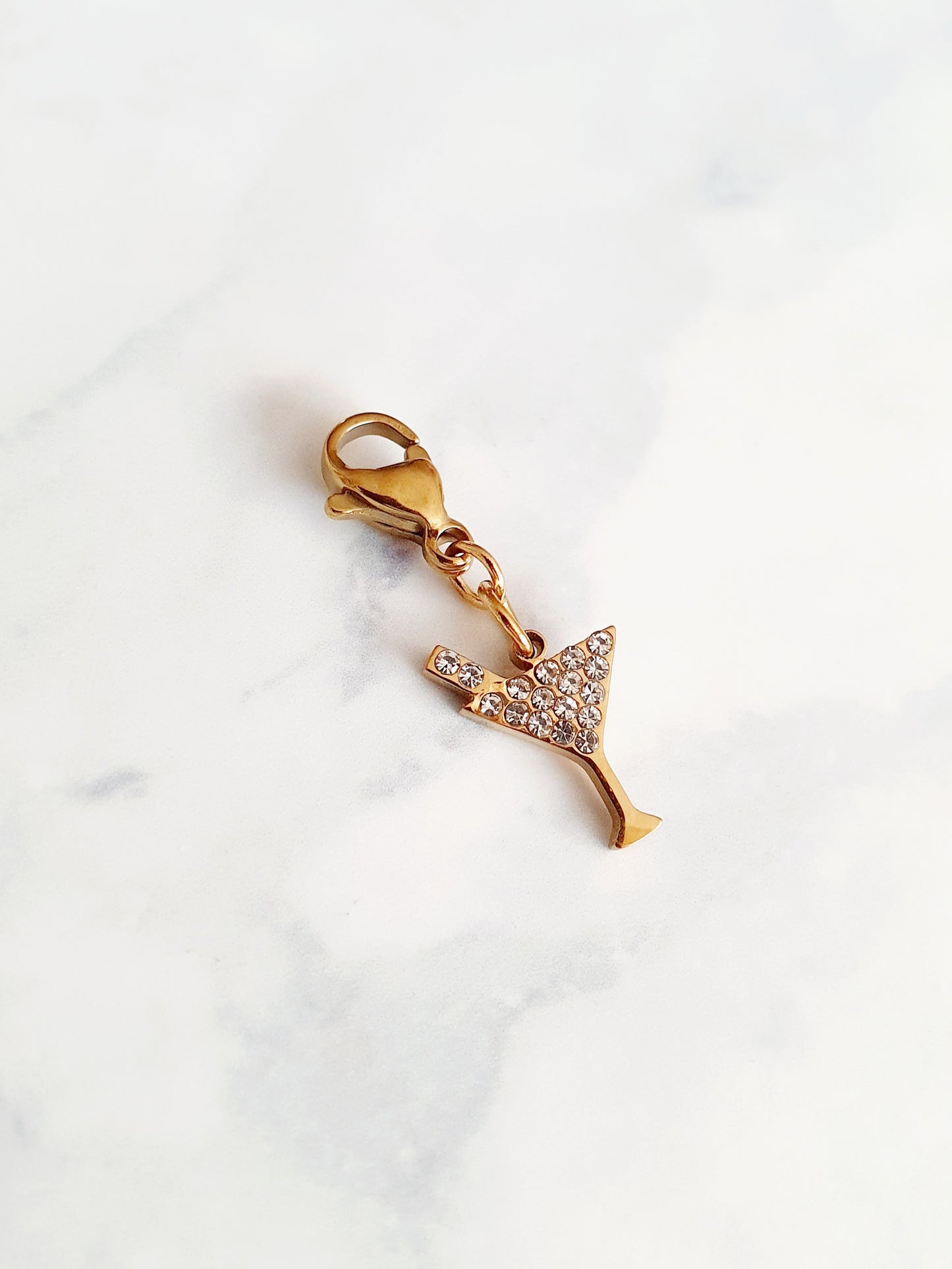 Charm cocktail strass - doré