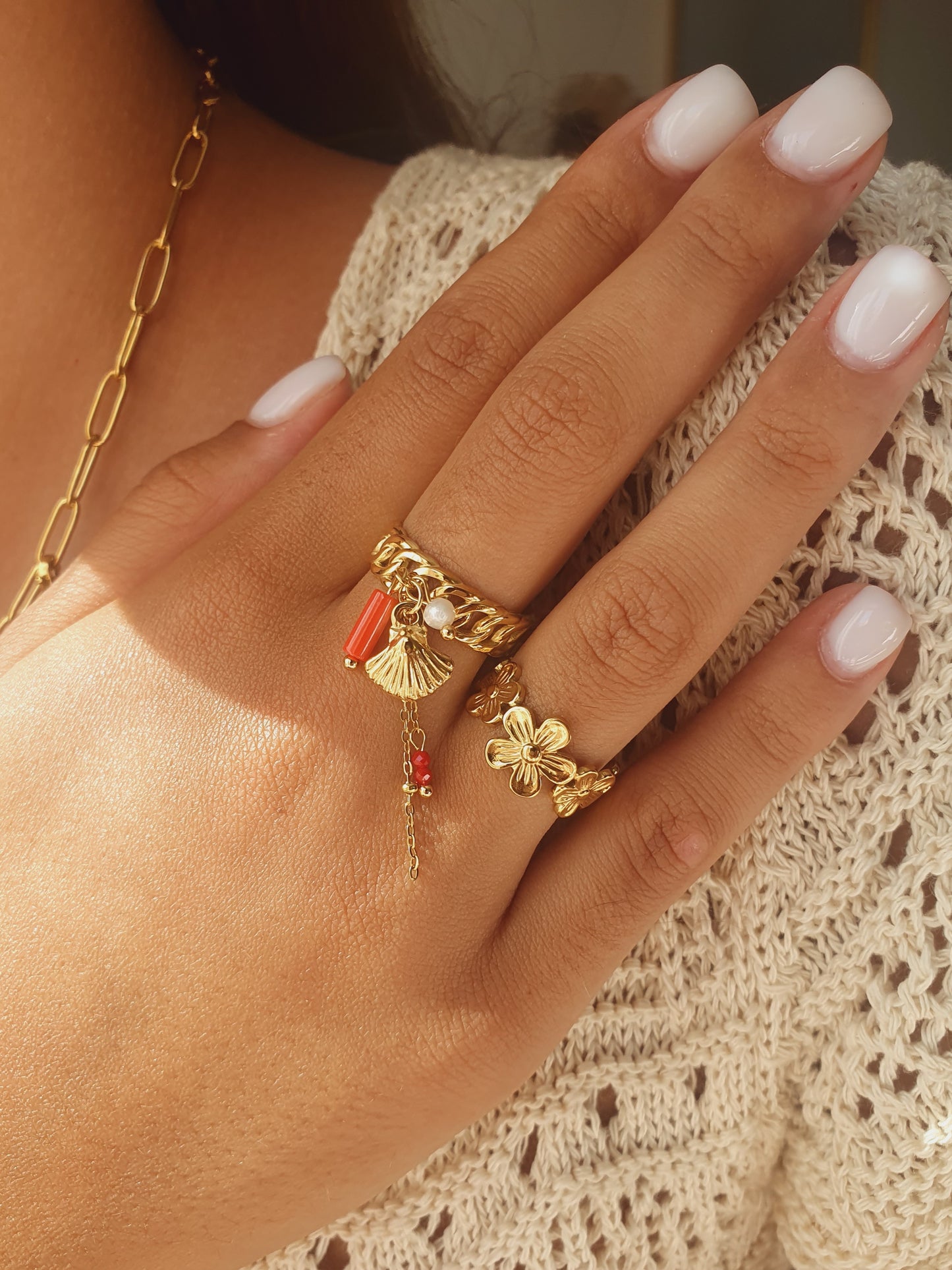 Bague baby FLOWERS - doré