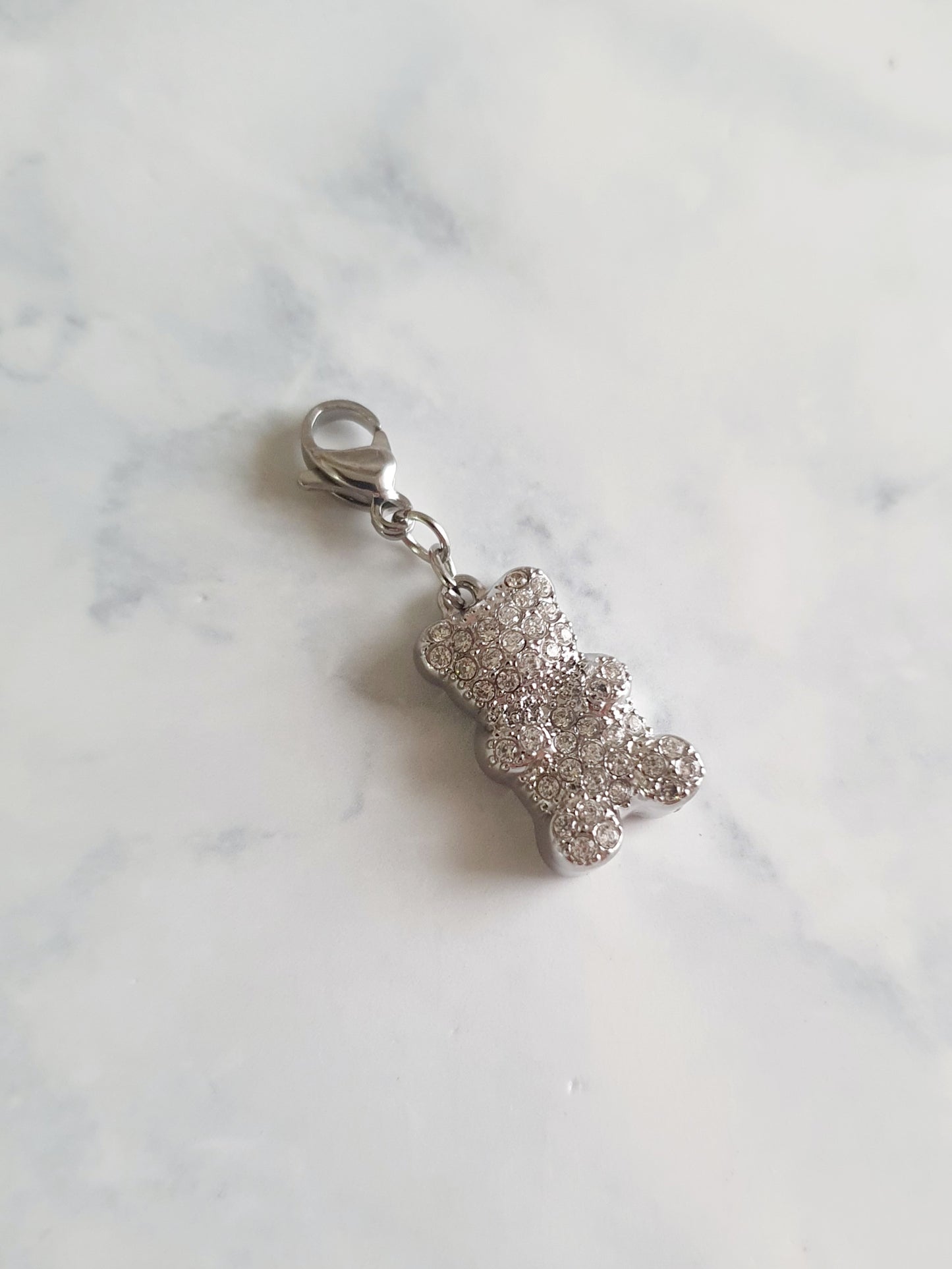 Charm ourson zircons - argenté | PREMIUM