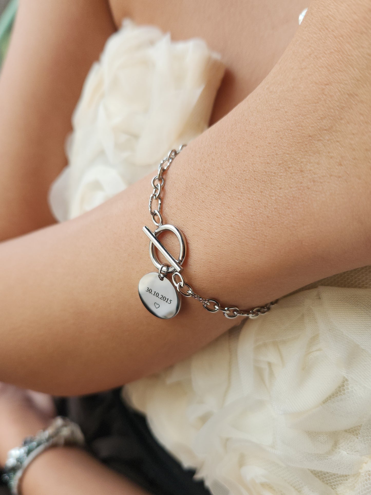 Bracelet médaillon à graver | Coloris au choix