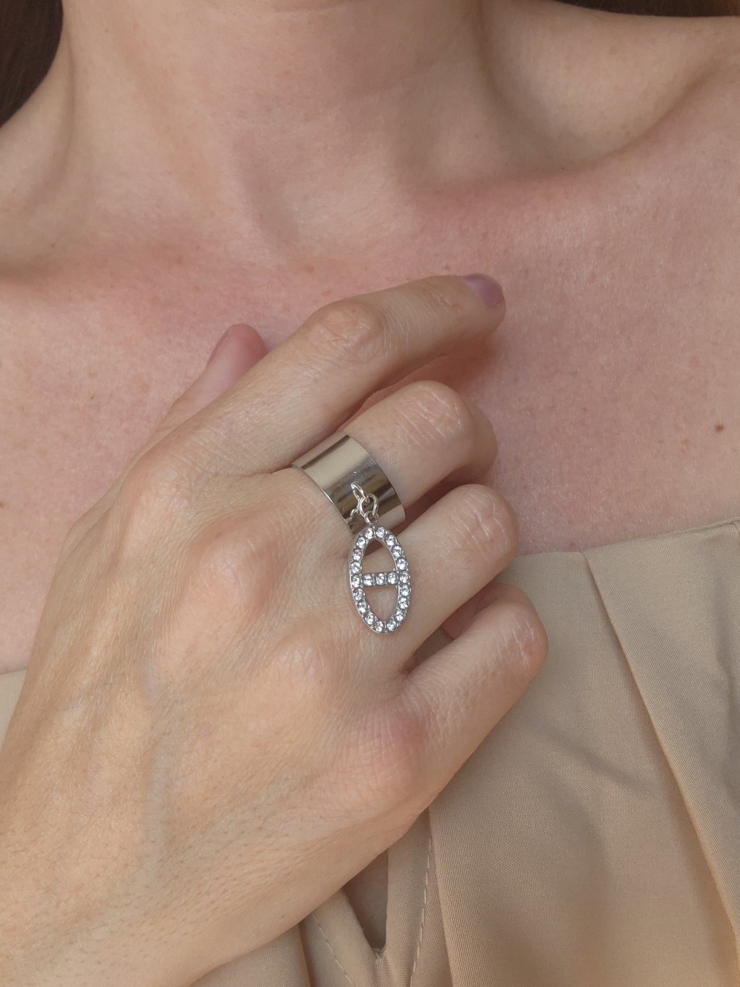 Bague AGATA zircons - argenté