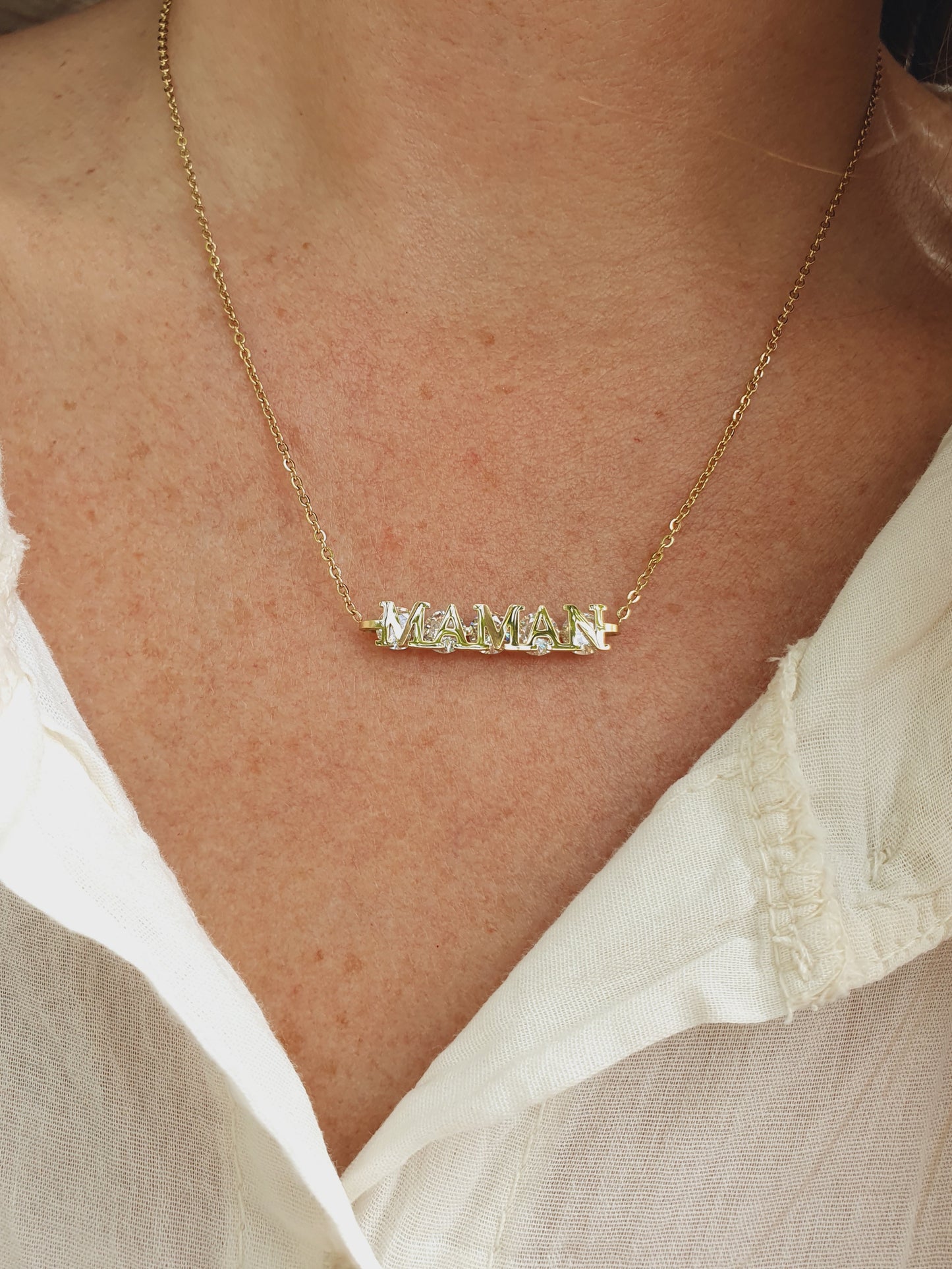 Collier MAMAN zircons