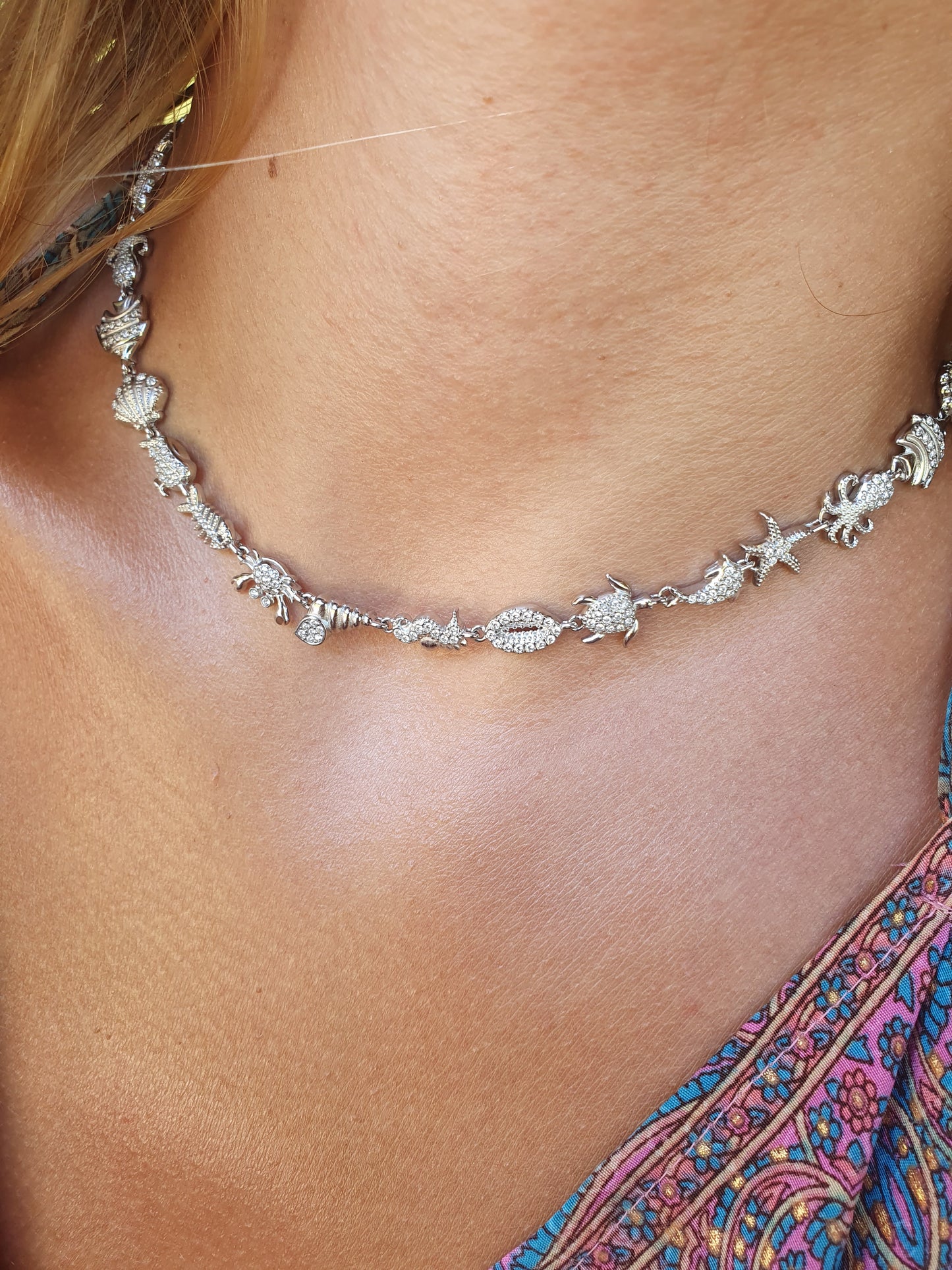 Collier ras de cou OCEANIA - argenté