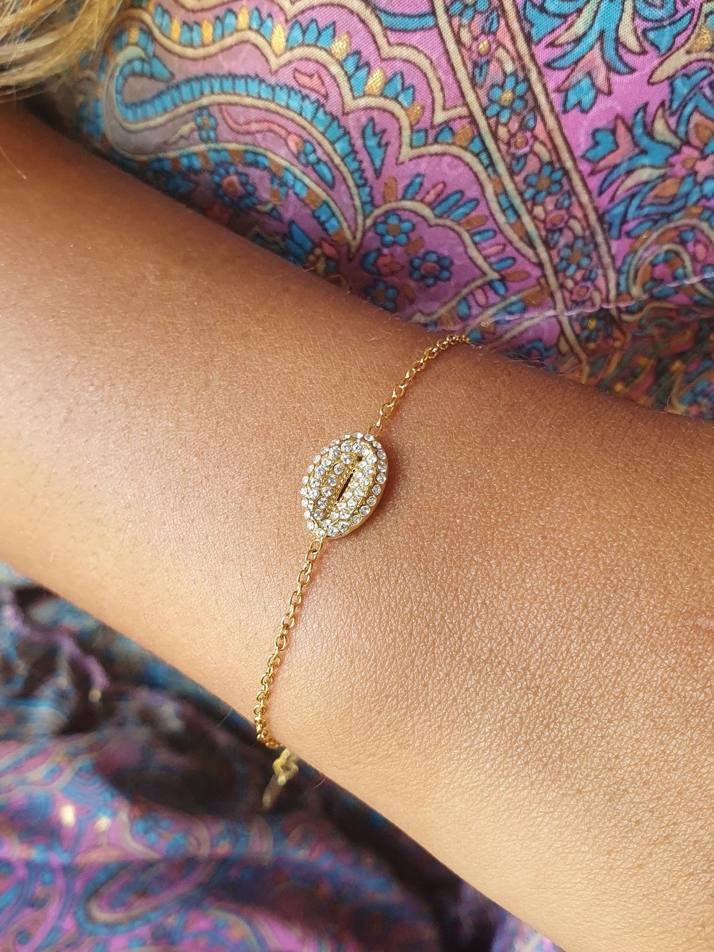 Bracelet coquillage zircons