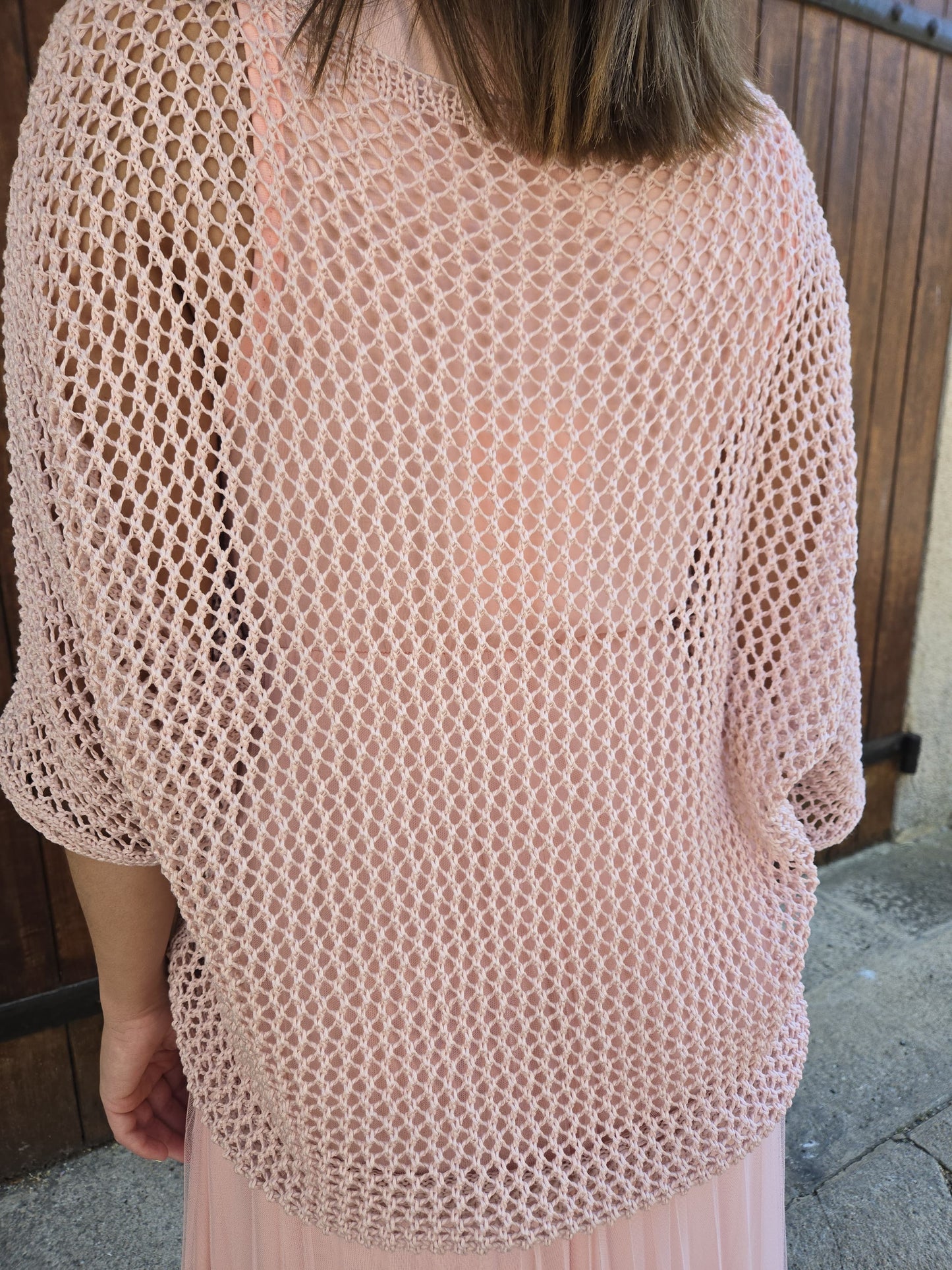 Robe longue rose 2 en 1 crochet