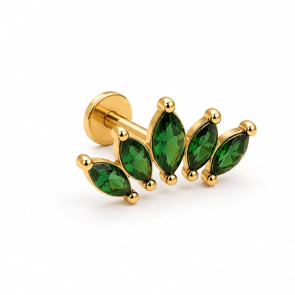 Piercing marquise - vert