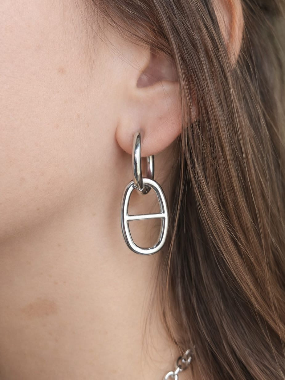 Boucles d’oreilles maille marine - argenté