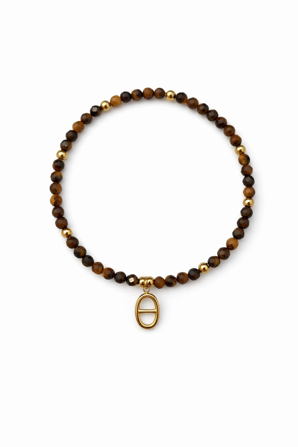 Bracelet pierres naturelles ÉMALIA - doré | œil de tigre