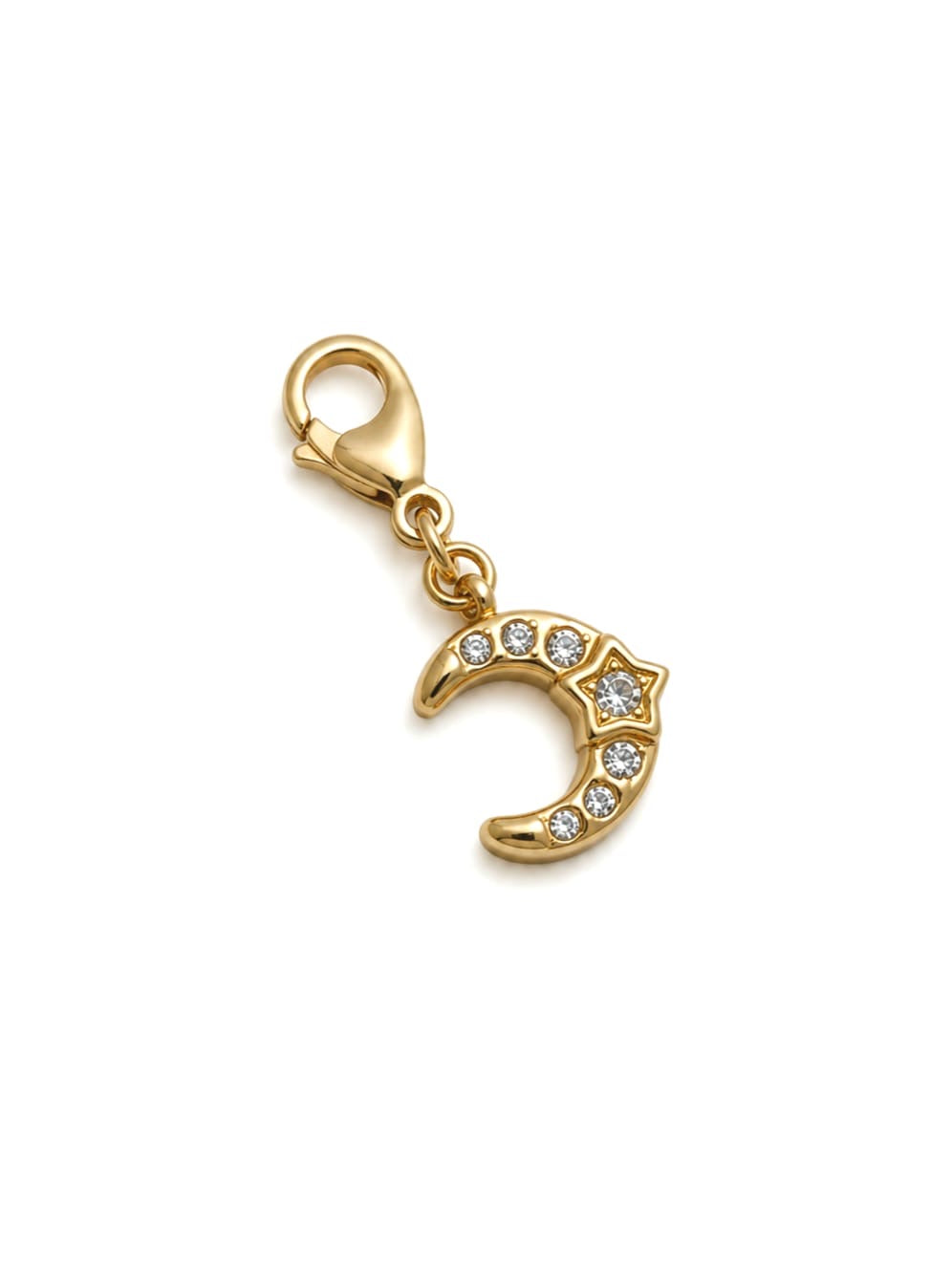 Charm lune zircons - doré