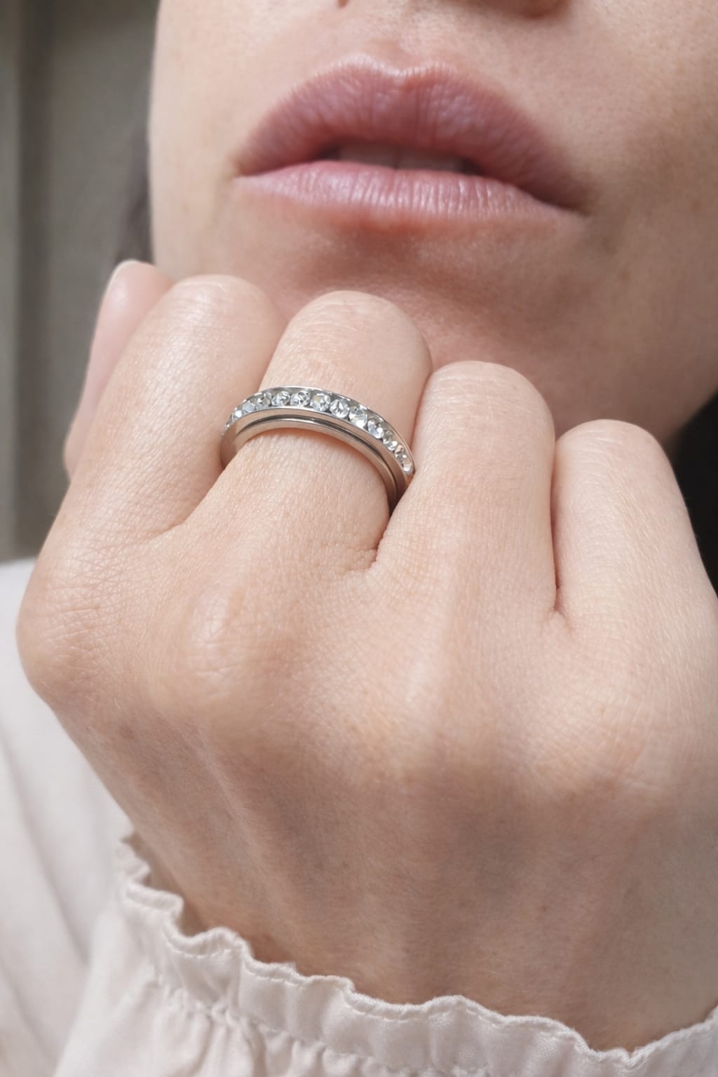 Bague rotative anti stress - argenté