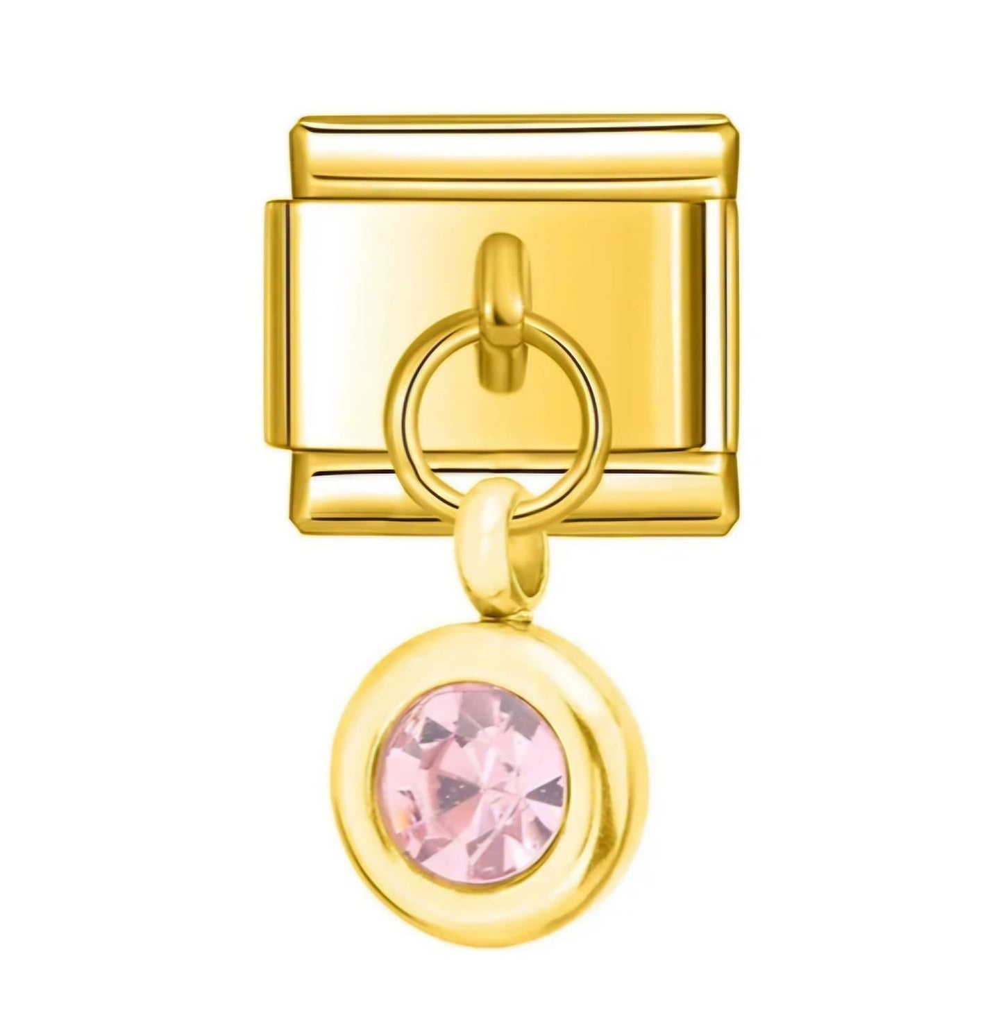 Charm italien breloque pampille rose