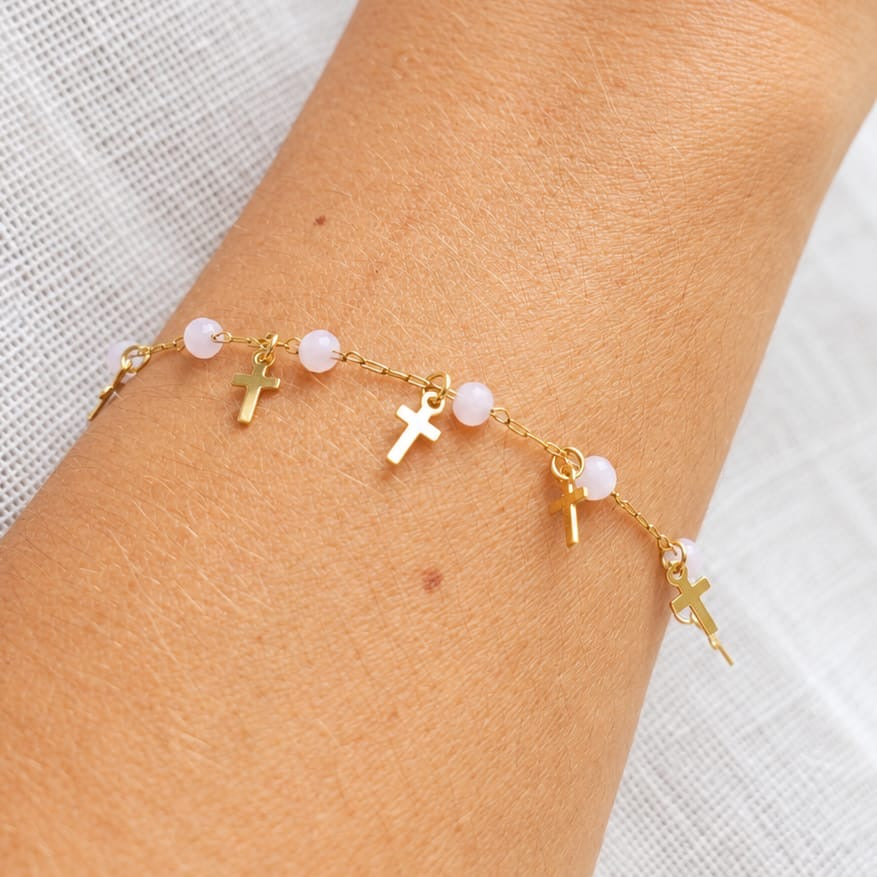 Bracelet déstockage petites croix et perles
