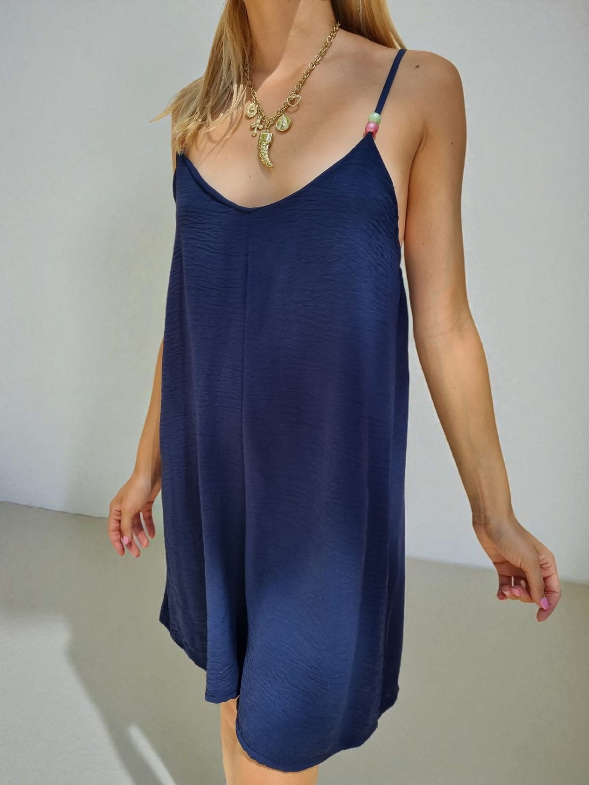 Combishort perlée - bleu marine