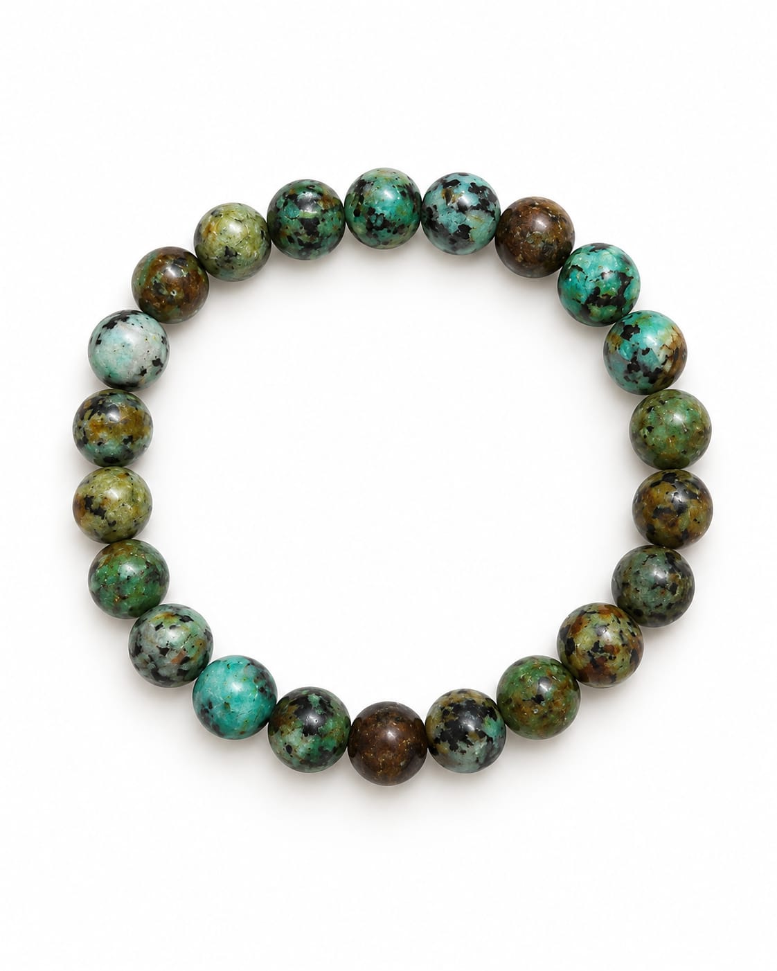 Bracelet élastique TIMÉA en turquoise d'Afrique, perles de 8 mm