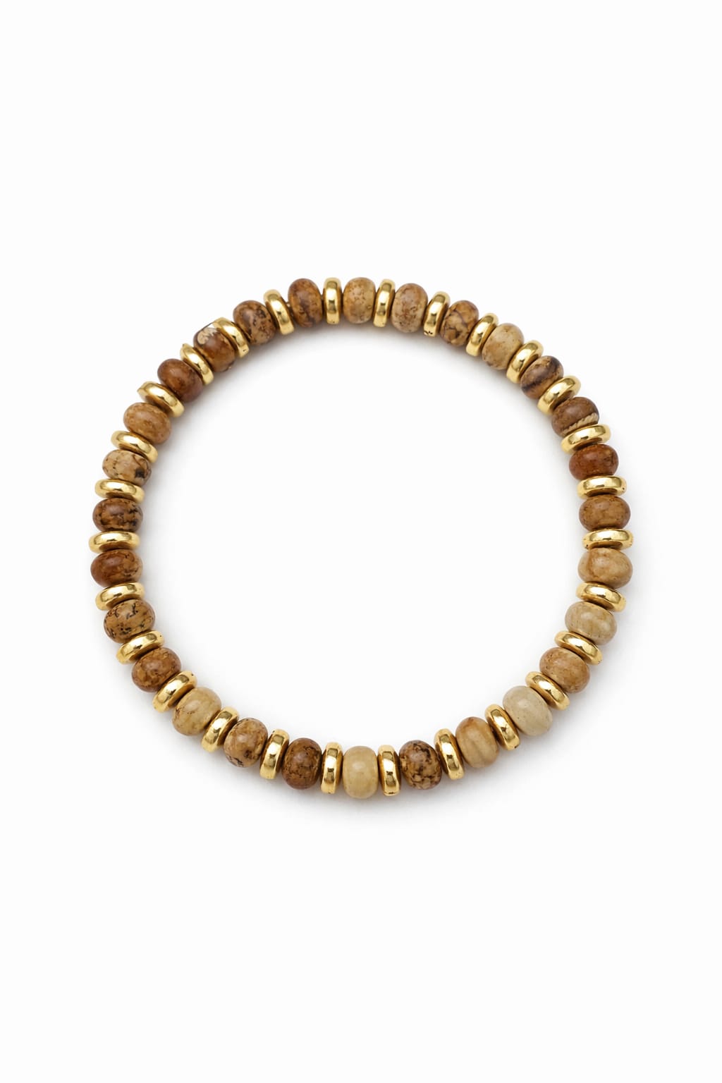 Bracelet élastique pierres naturelles AMALIA - doré | œil de tigre
