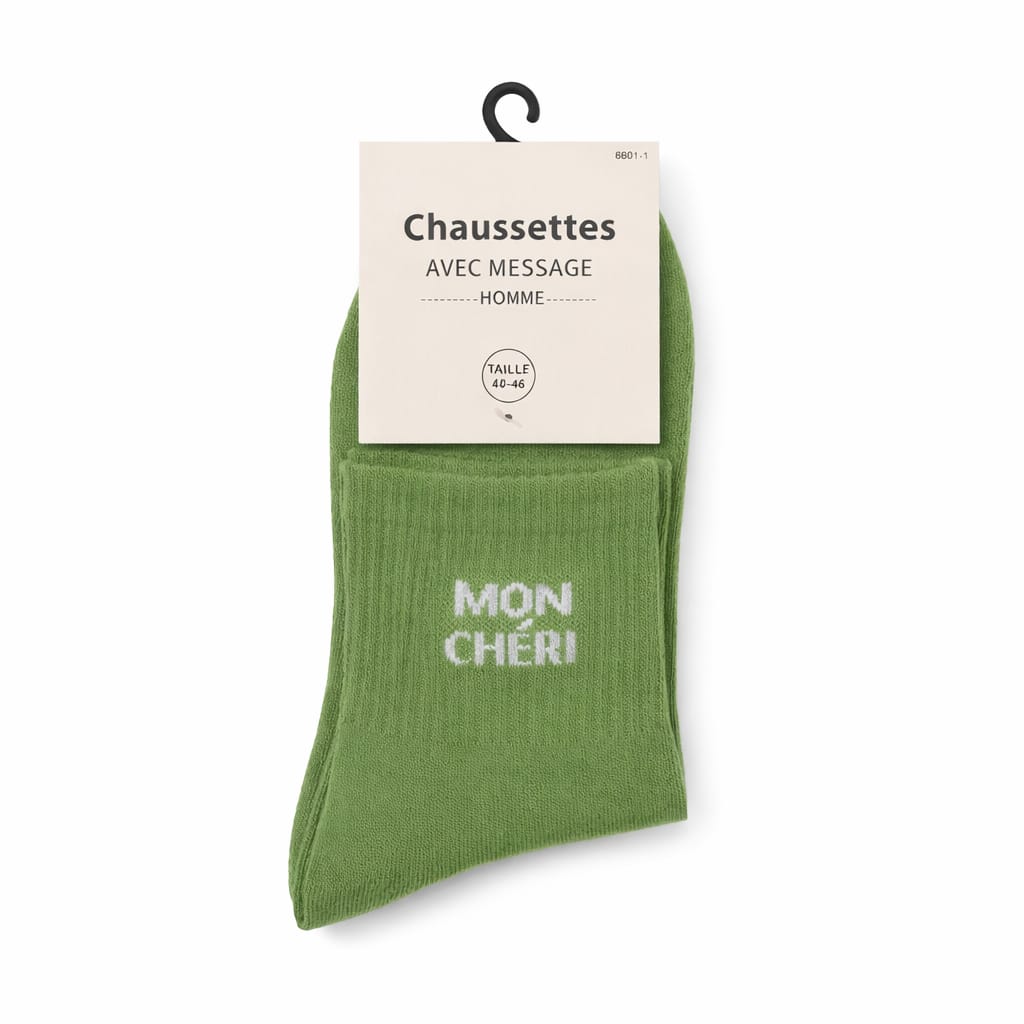 Chaussettes HOMMES à message MON CHÉRI | Couleur aléatoire