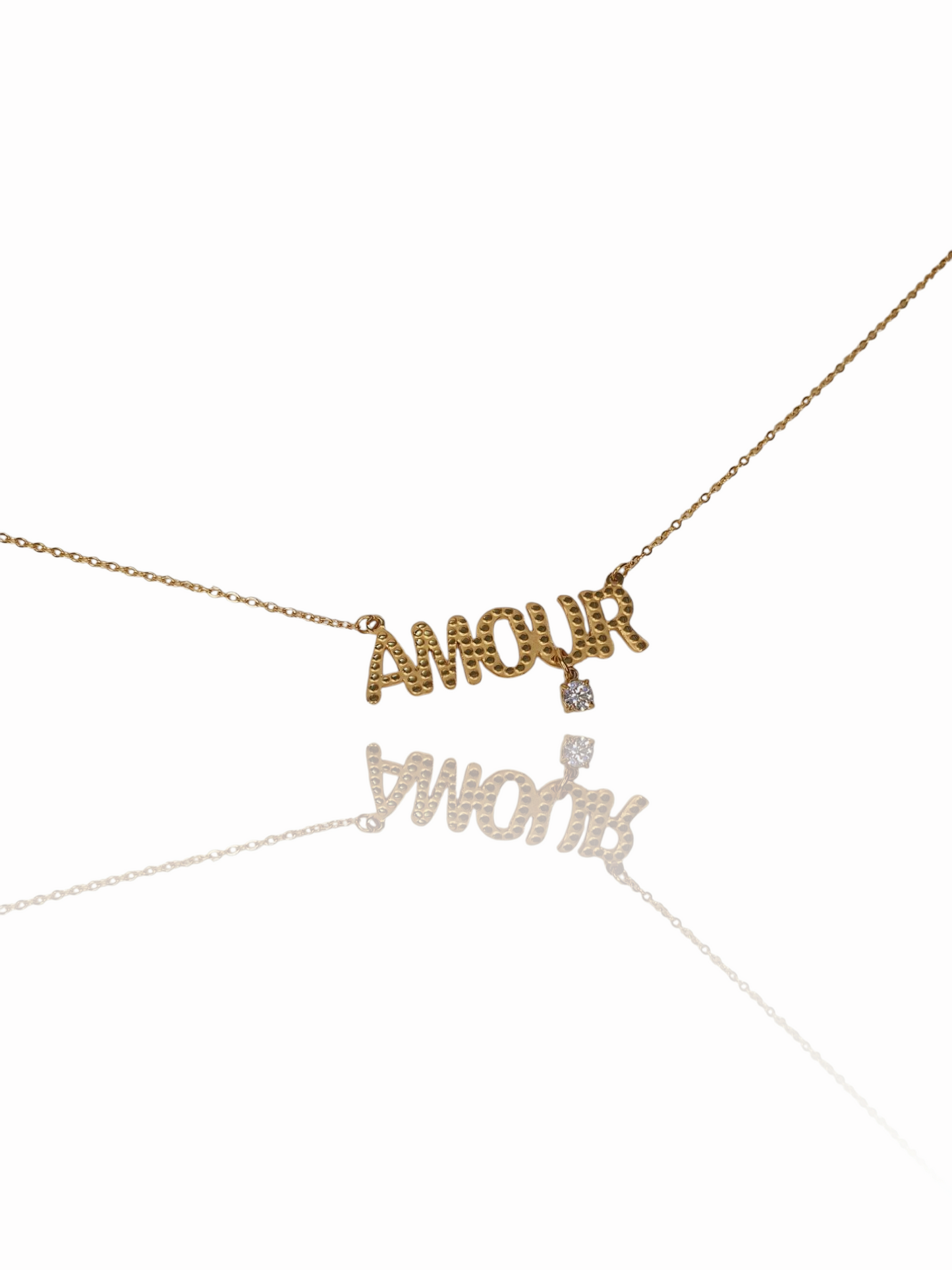 Collier AMOUR zircon - doré