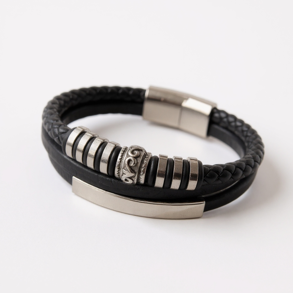 Triple bracelet cuir TOMMY