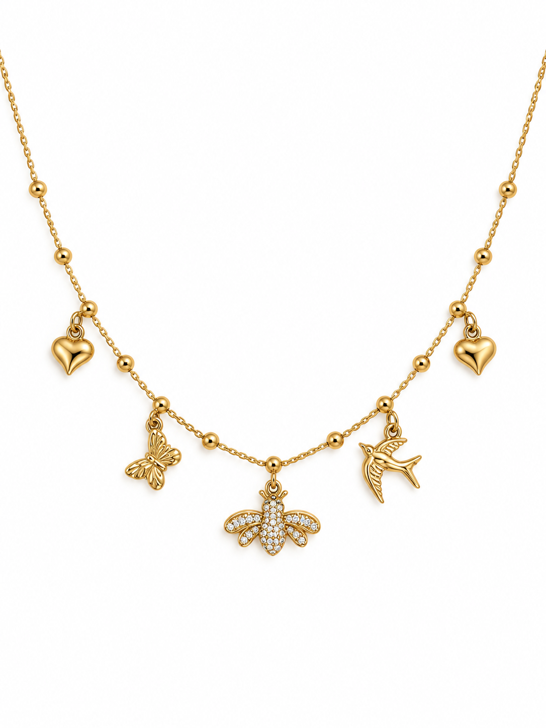 Collier breloques Bee - doré
