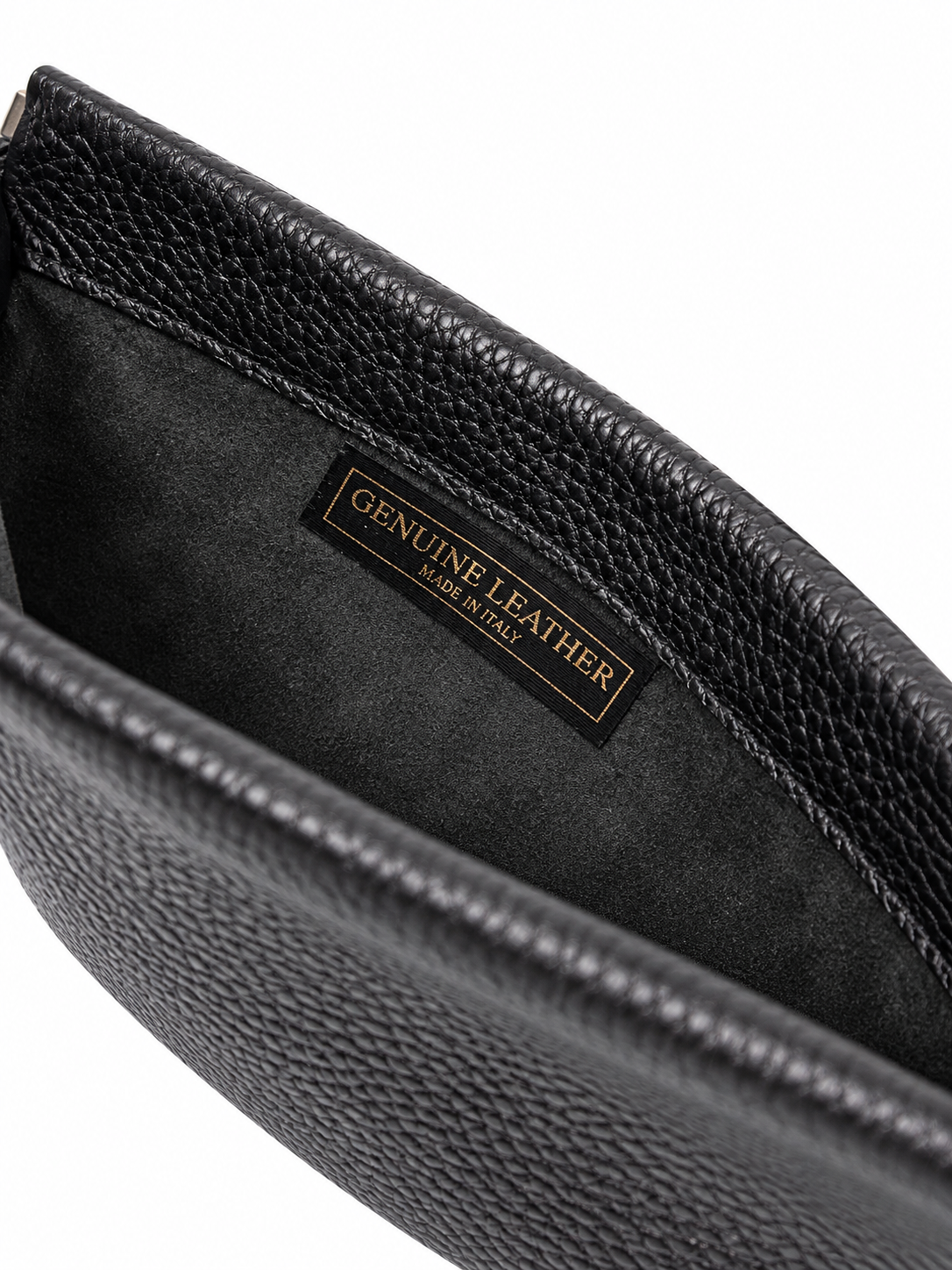 Pochette cuir noir fermoir clic-clac