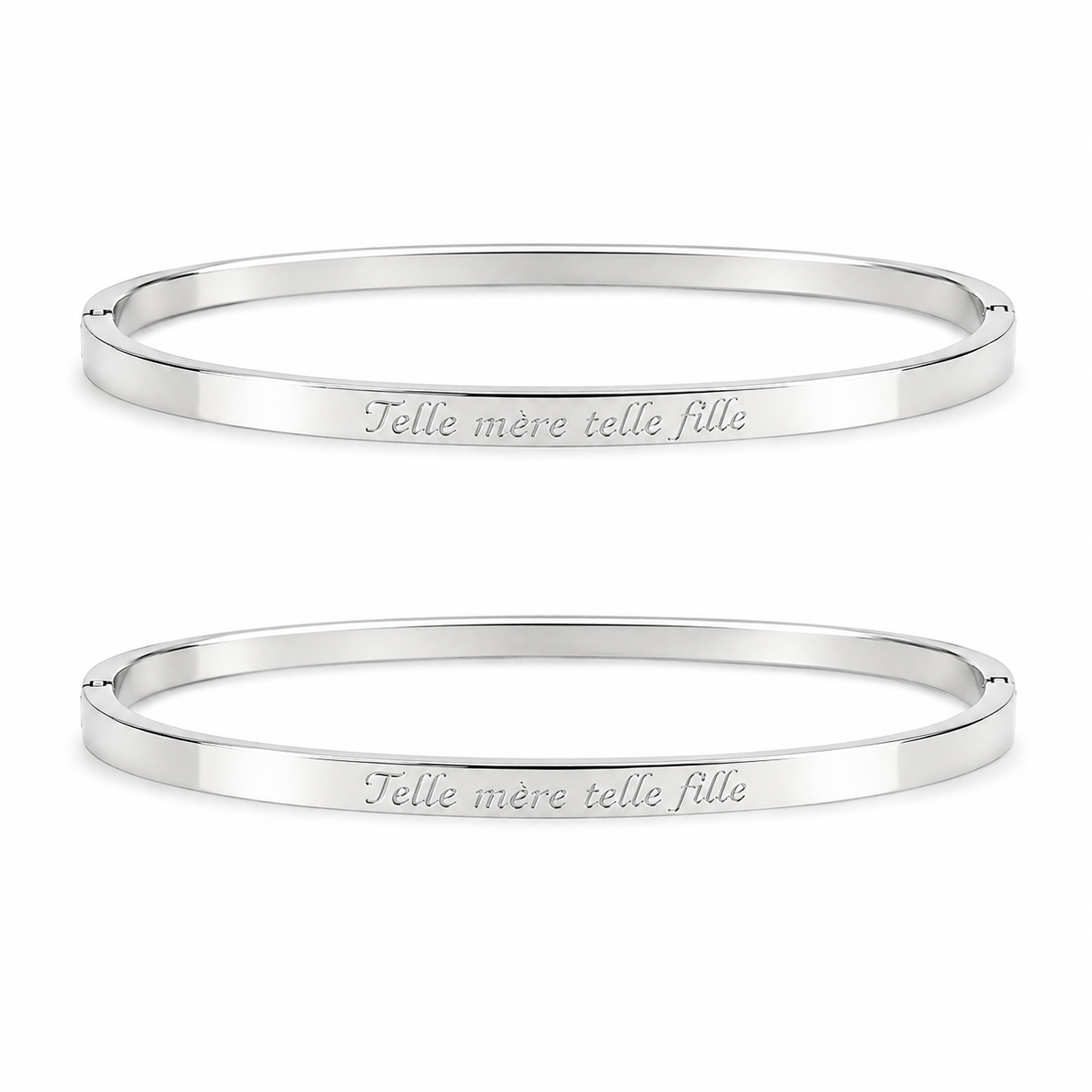 Duo de joncs mère/ fille (adultes) " Telle mère telle fille " - coloris au choix
