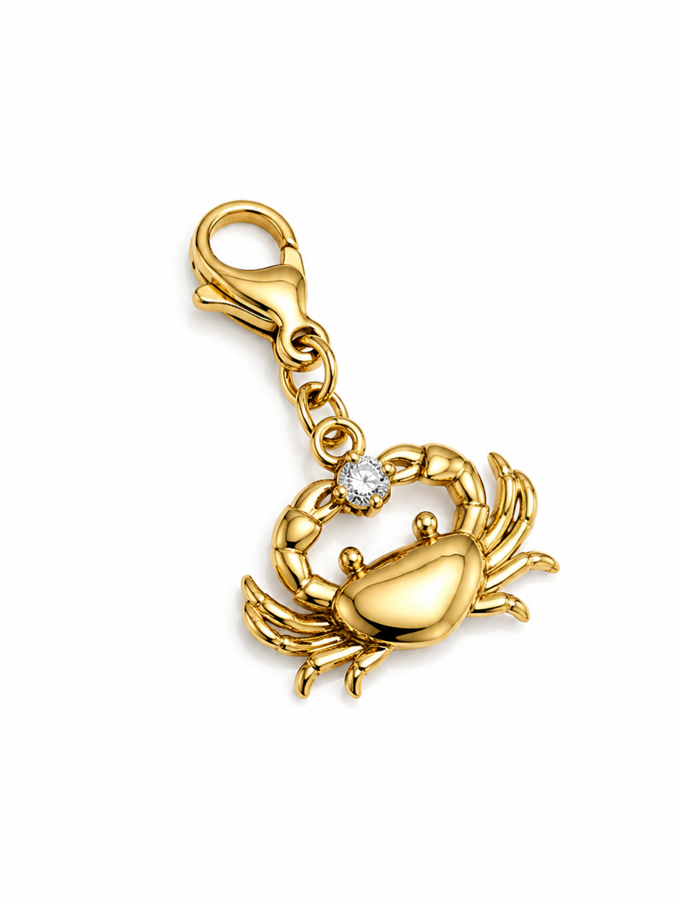 Charm crabe strass - doré