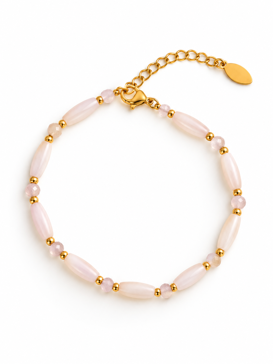 Bracelet étoiles strass & perles vertes