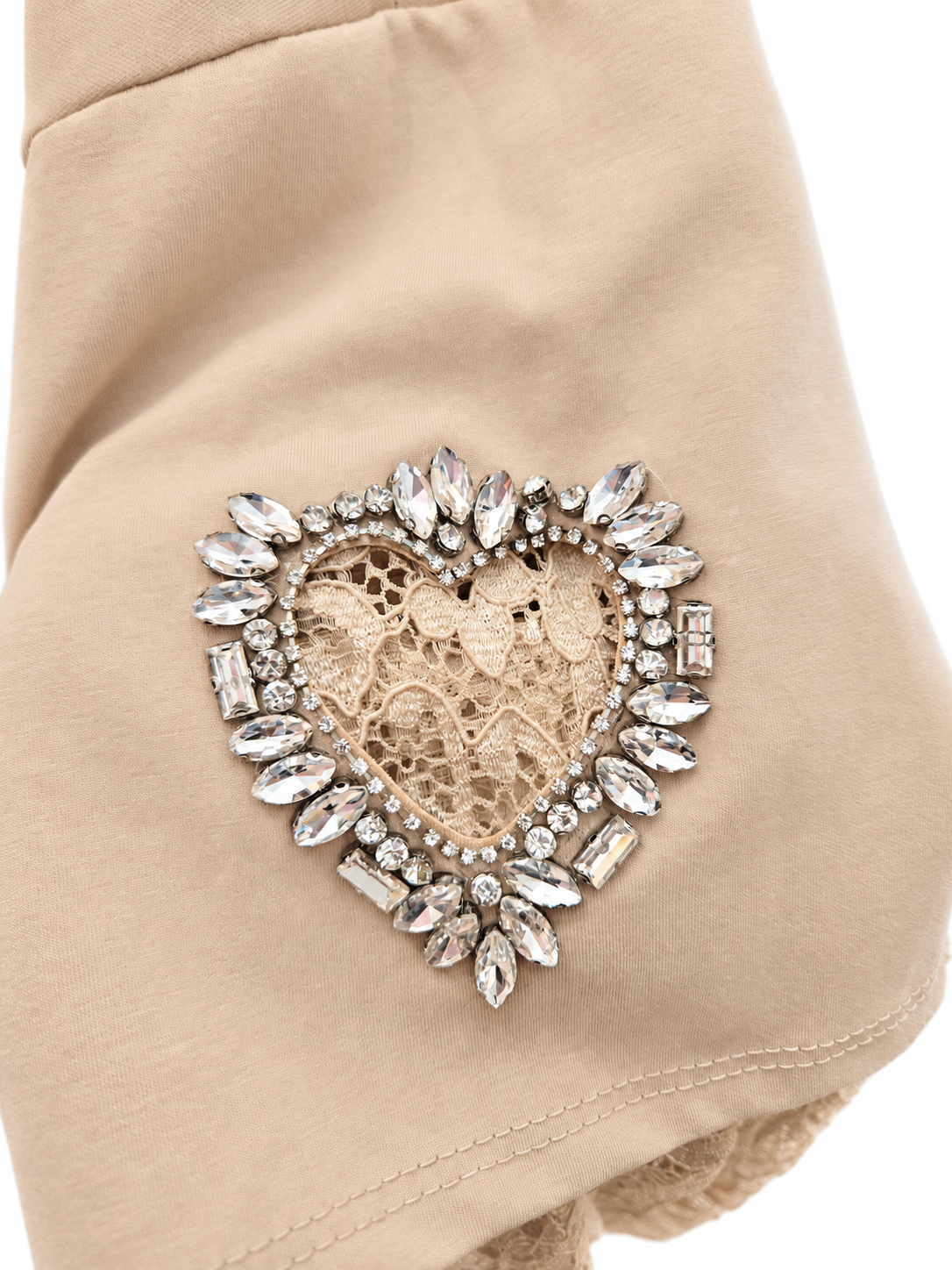 T-shirt dentelle strass