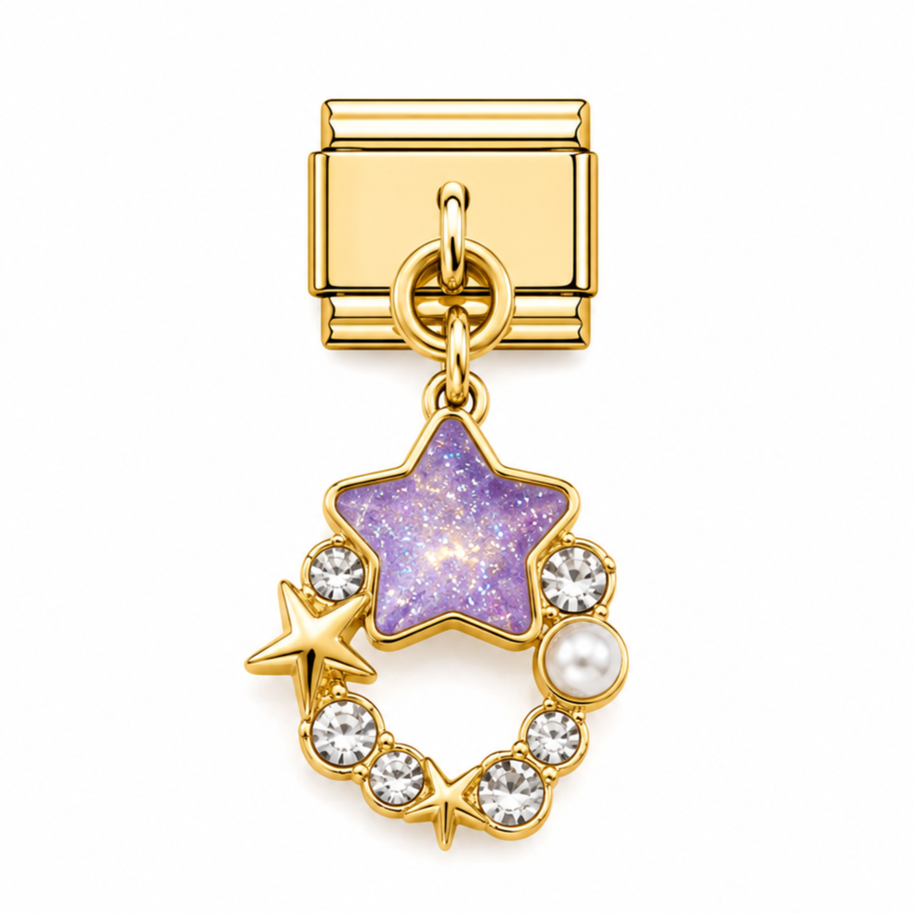 Charm italien breloque étoile strass