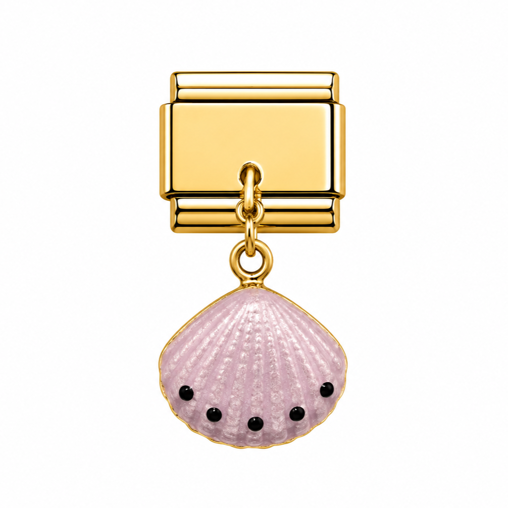 Charm italien breloque coquillage rose
