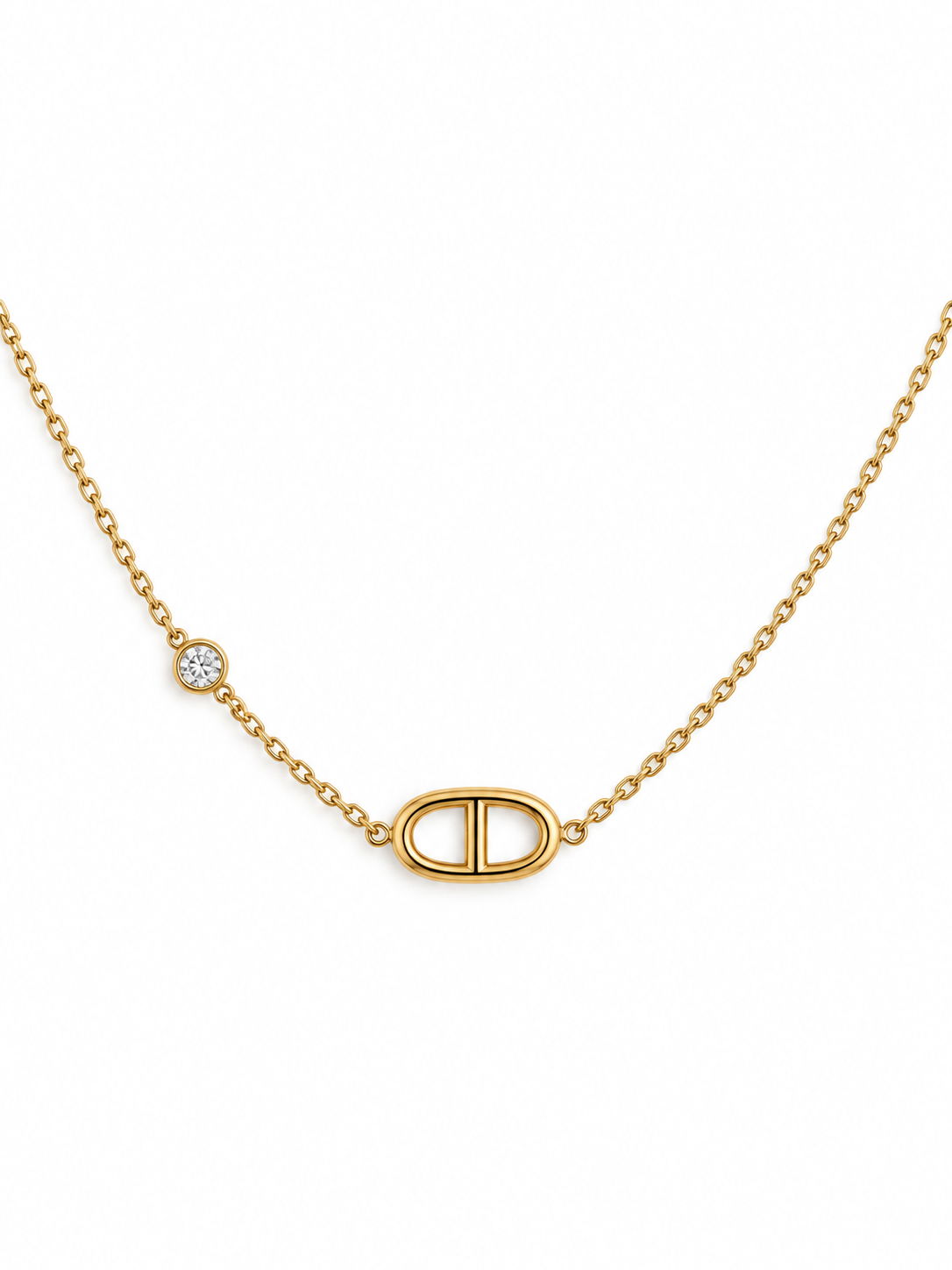 Collier maille marine zircon