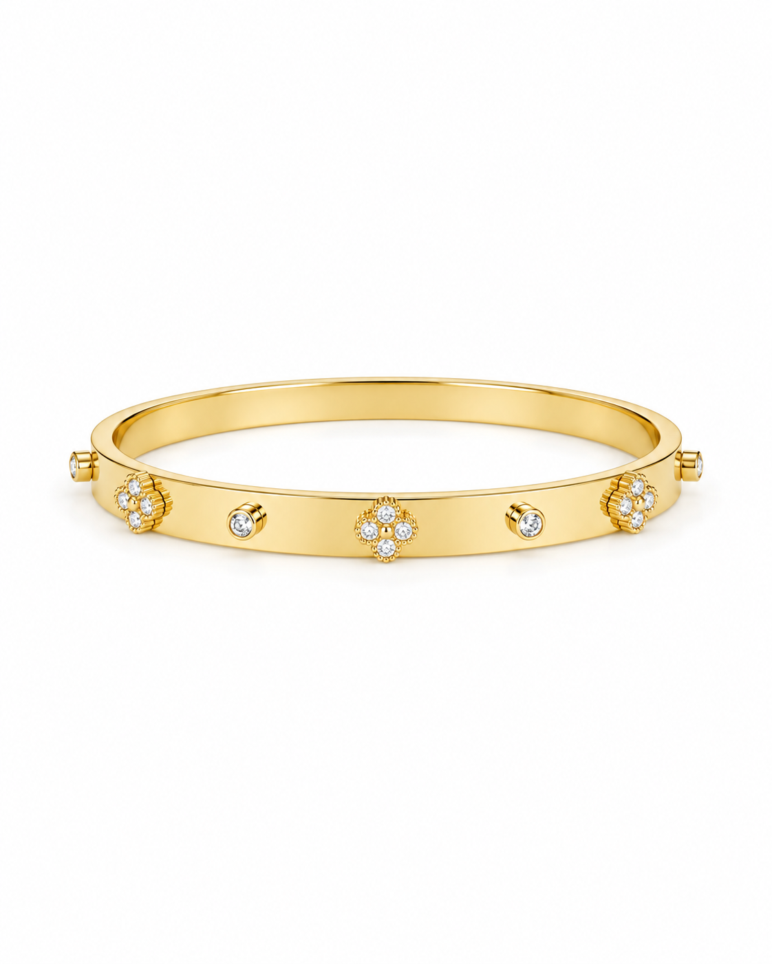 Bague Gracia dorée croix de zircons ovales