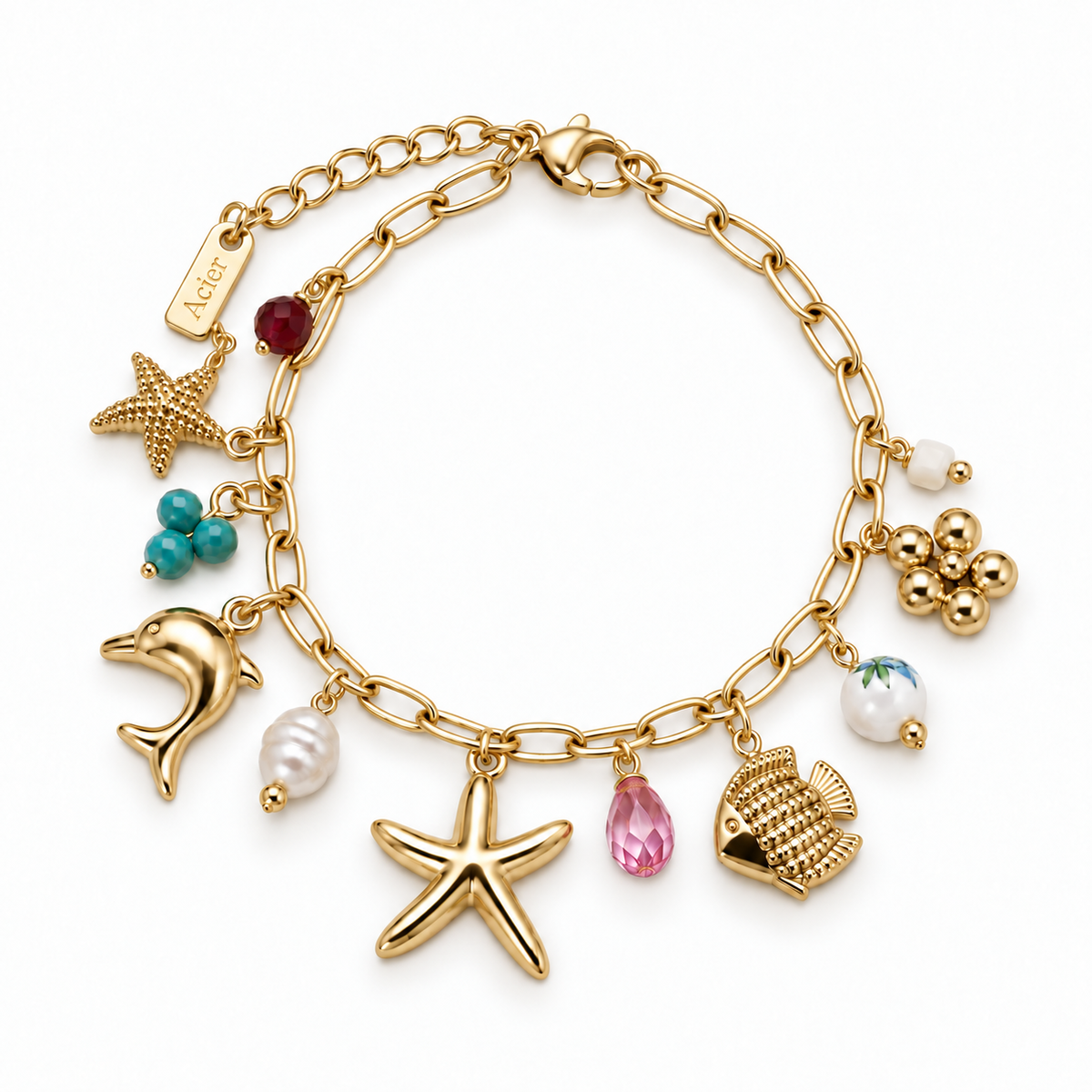 Bracelet breloques SUMMER - doré