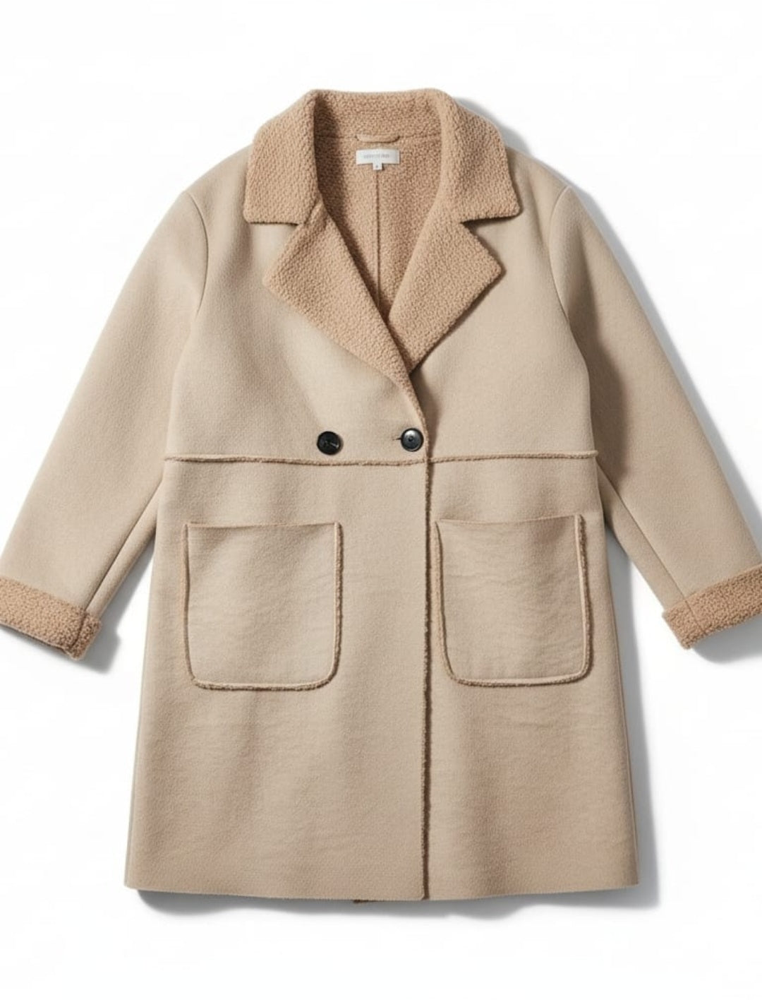 Manteau suédine effet mouton
