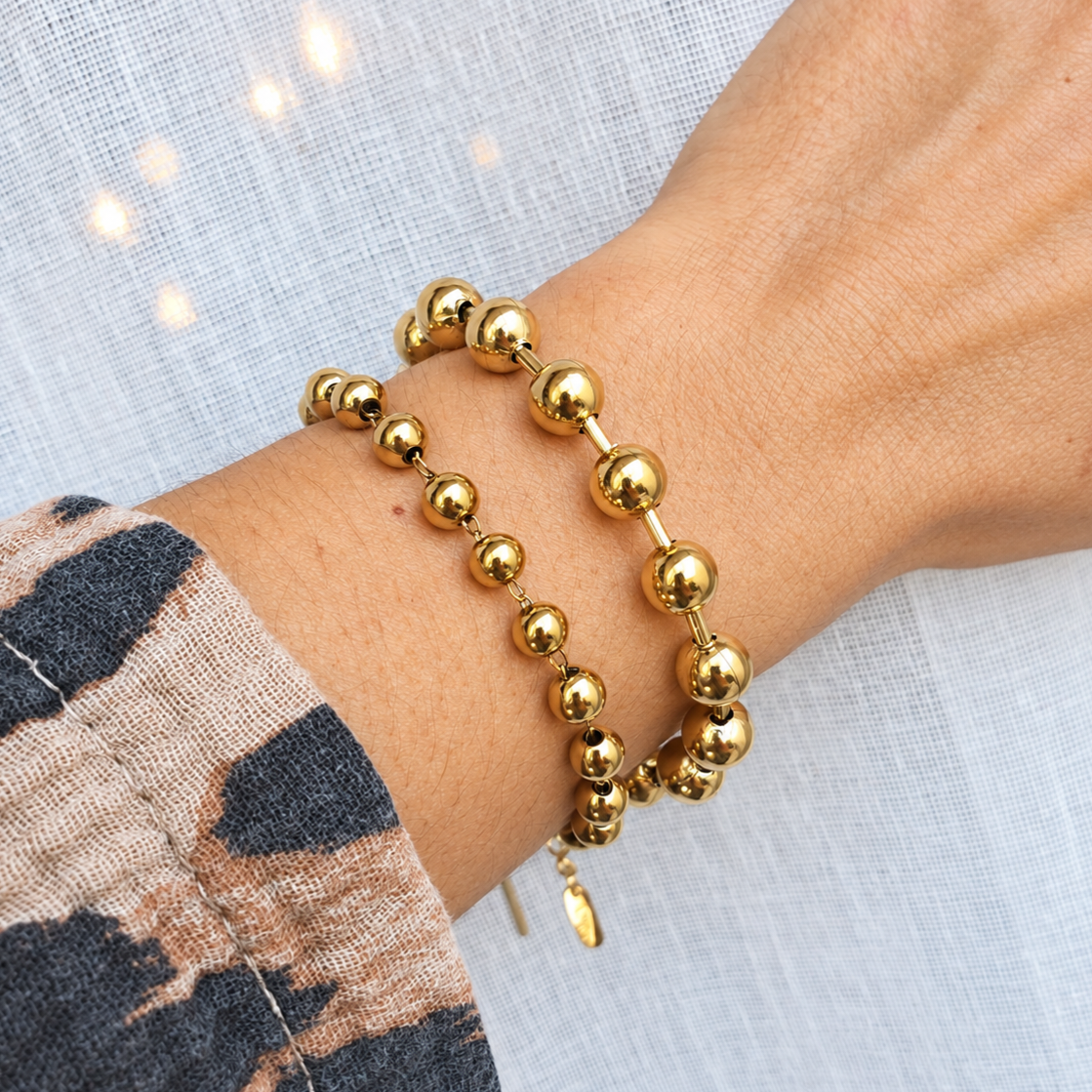 Bracelet boules - taille des boules au choix