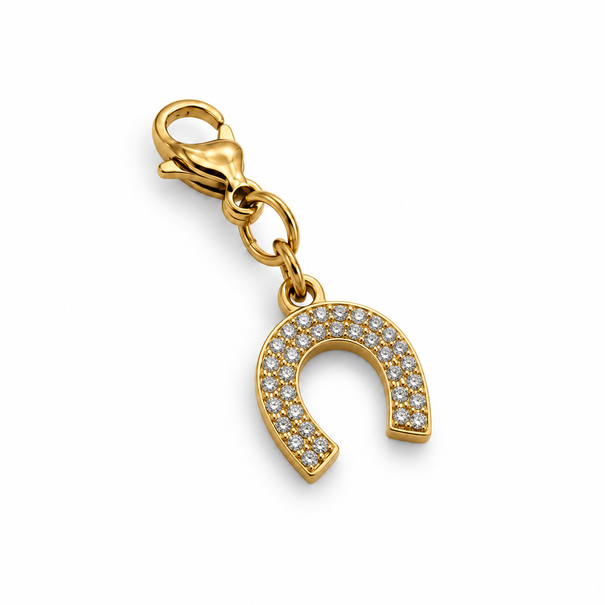 Charm Fer à cheval strass - doré
