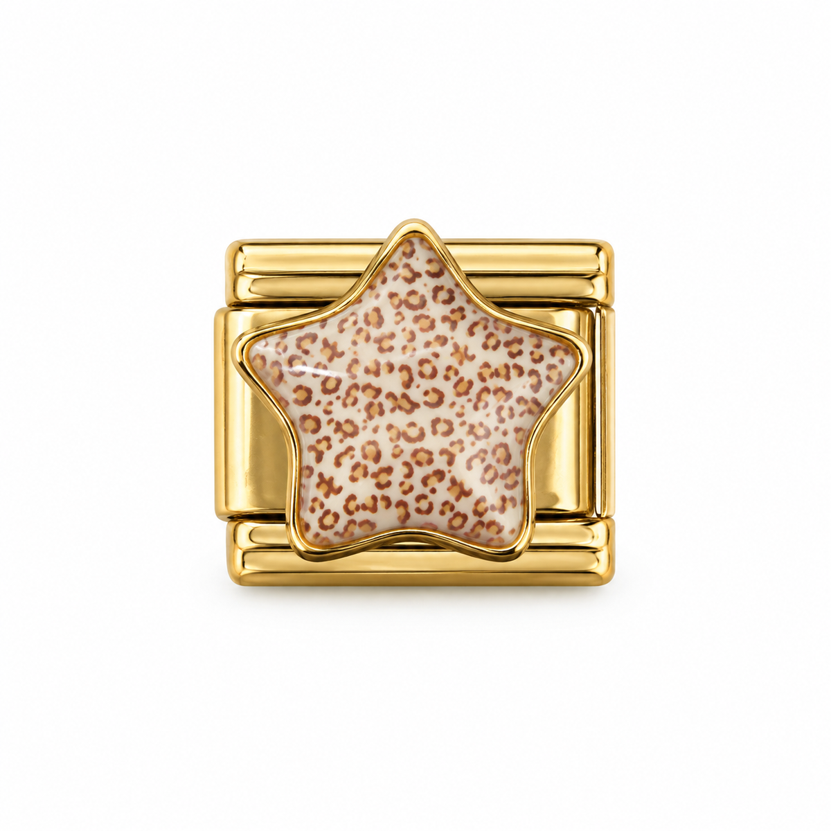 Charm italien Étoile fond beige - doré